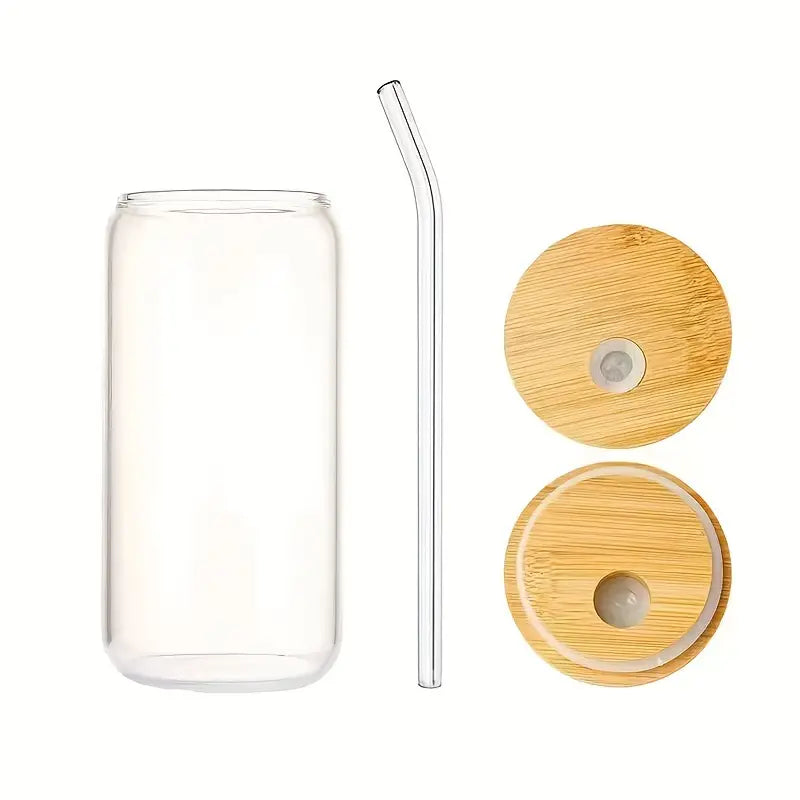 Sunflowers Glassware With Bamboo Lid And Straw And FREE Coaster!