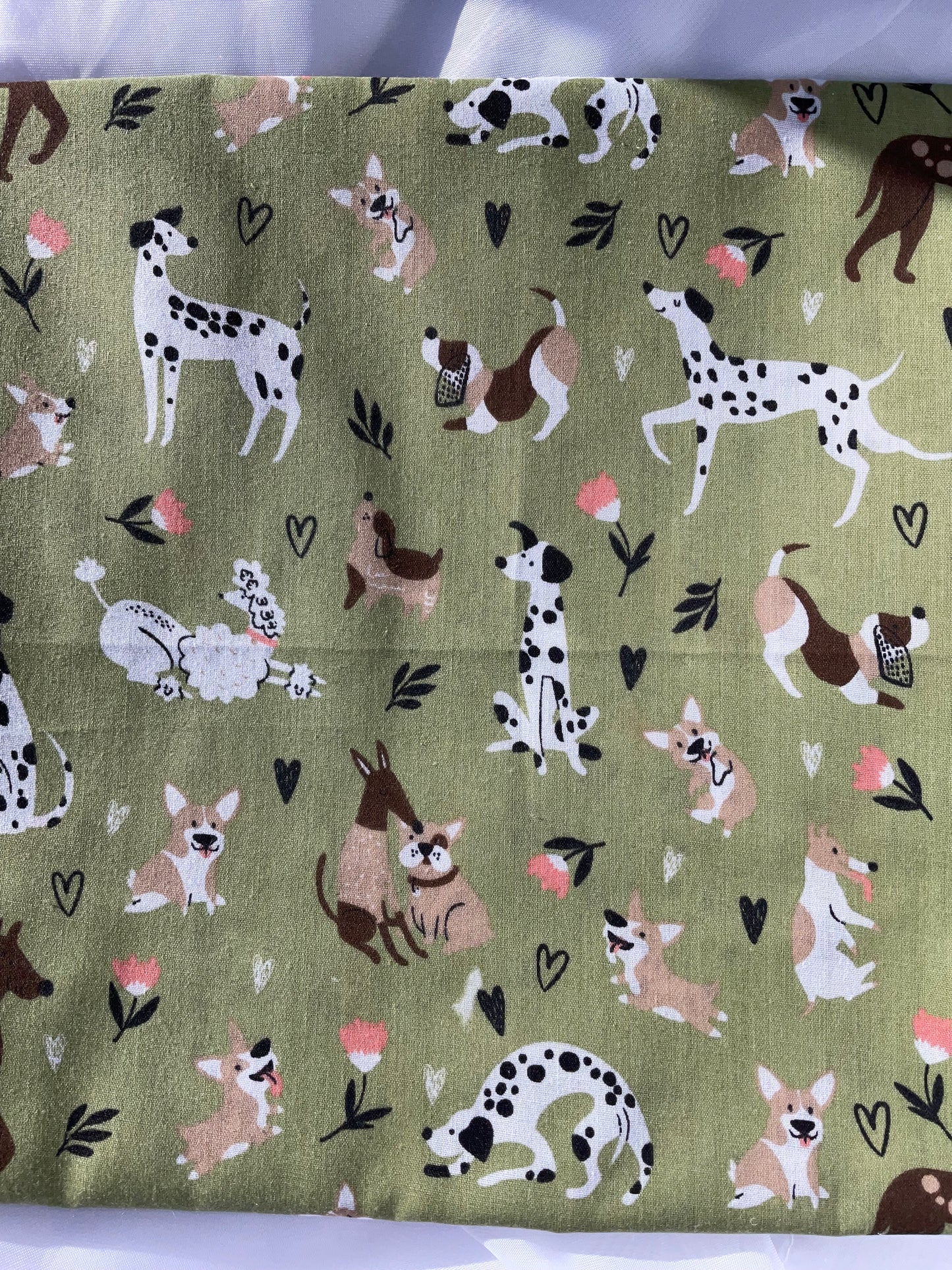 Green, Doggy Playing Hair Scrunchies