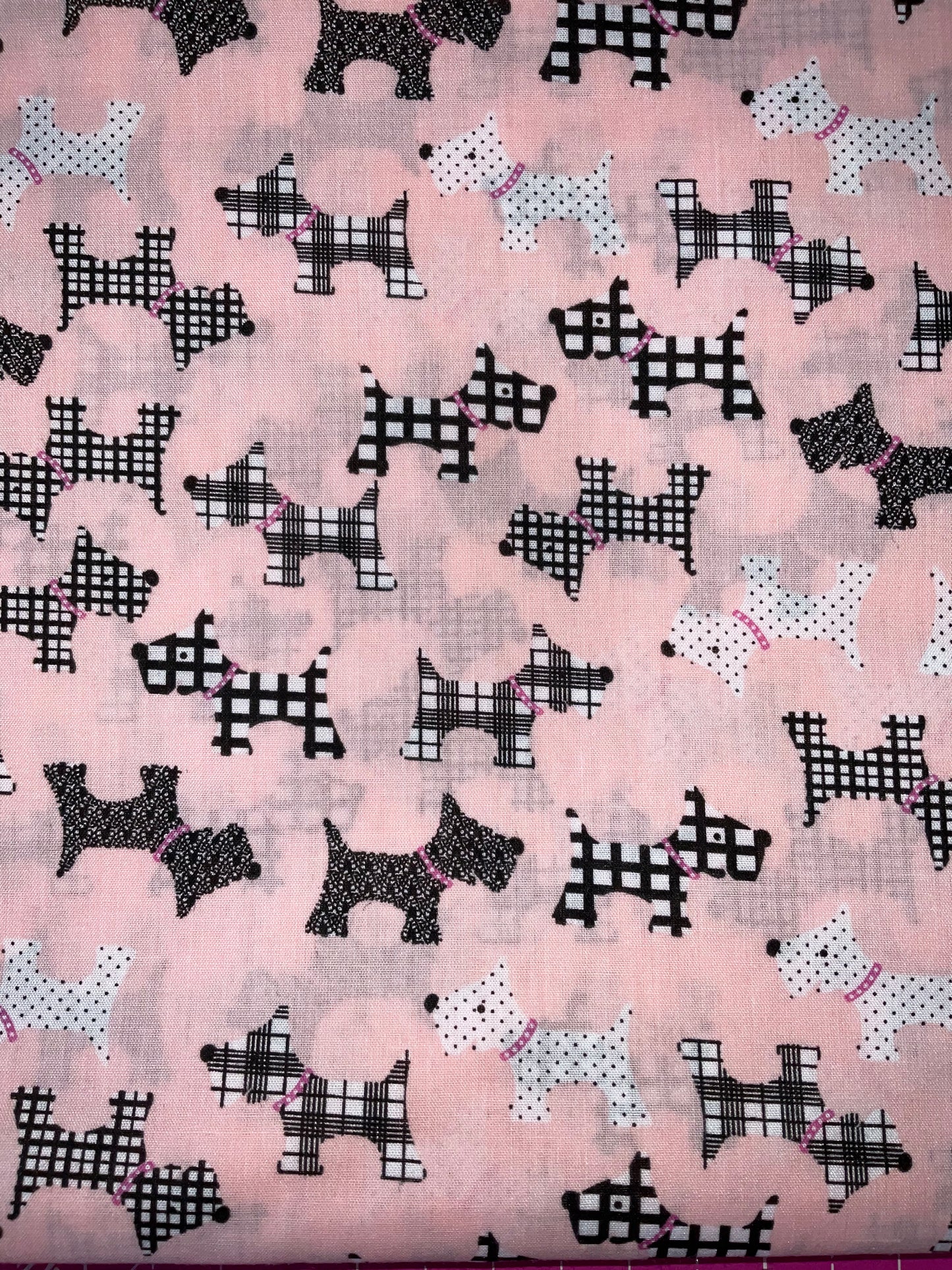 Pink Scotty Dog Hair Scrunchies