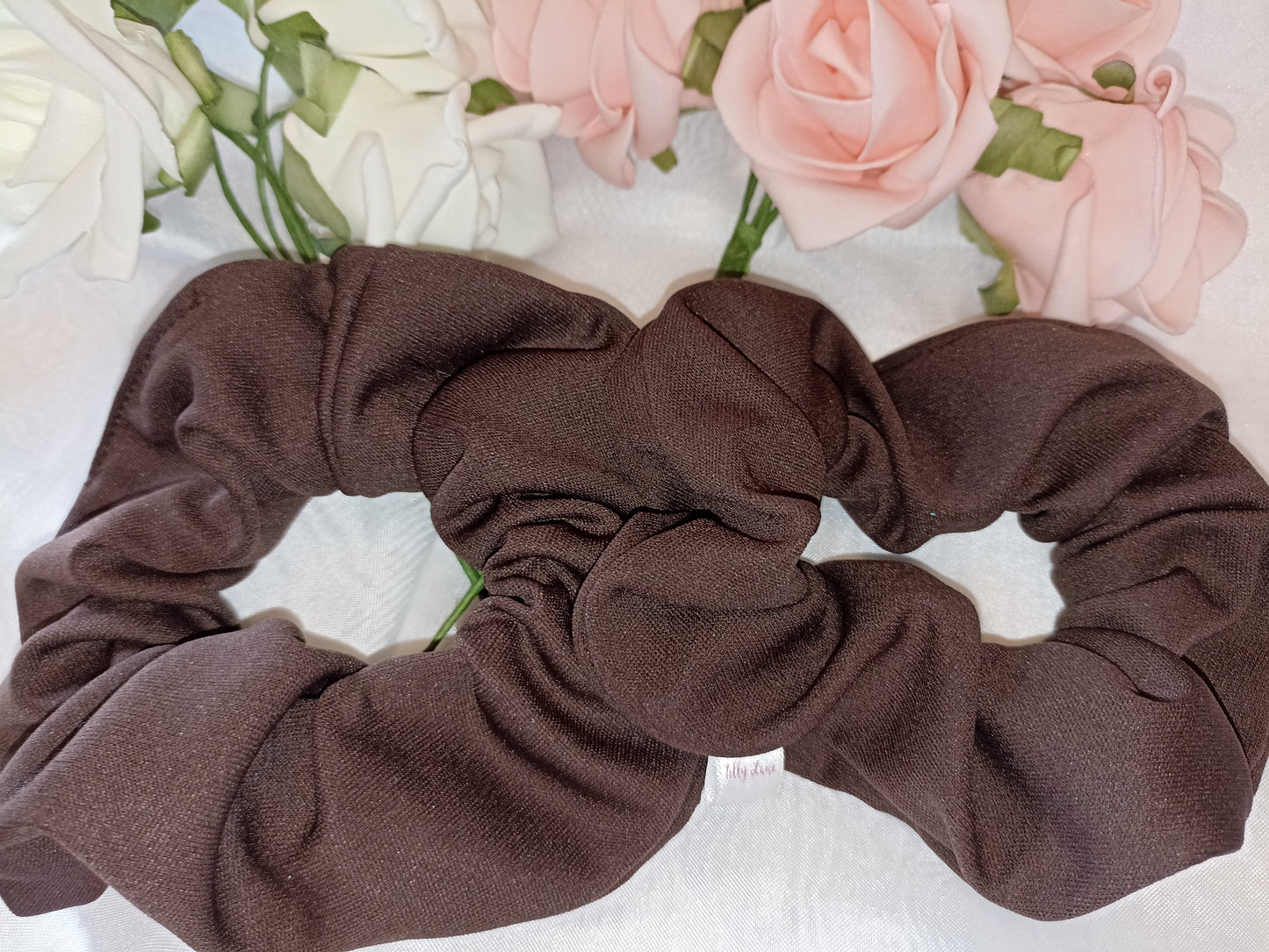Chocolate Brown Soft Stretch Hair Scrunchies