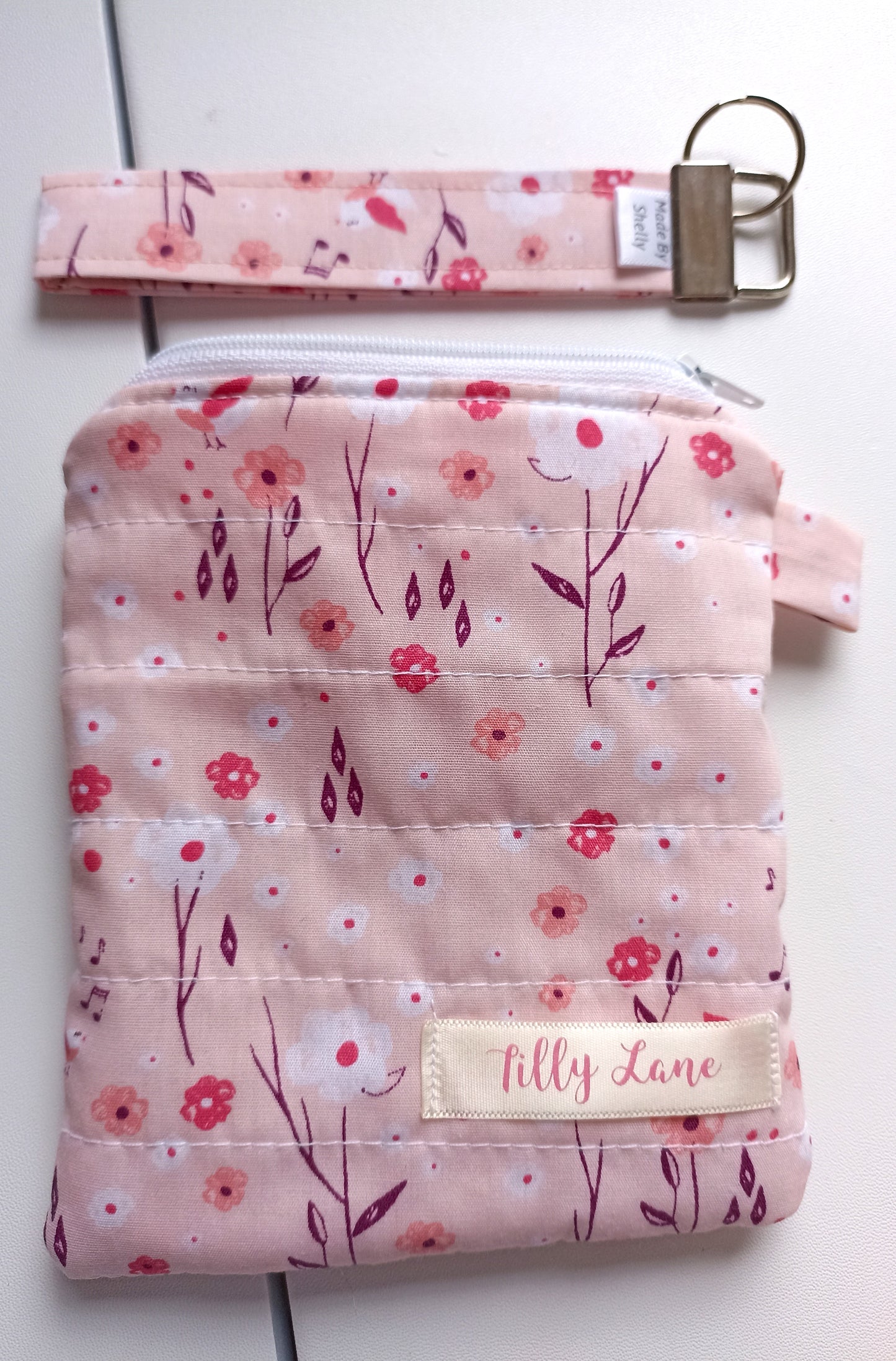 Zipped Coin Purse Complete With A Matching Key Wristlet / coin purse / mini bag / mini purse / mini purse keychain / cute zipper wallet