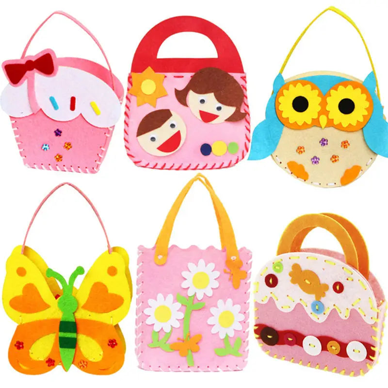 Children's Sewing Craft Kit. Cute Handbag. Make Your Own Felt Handbag for Children.