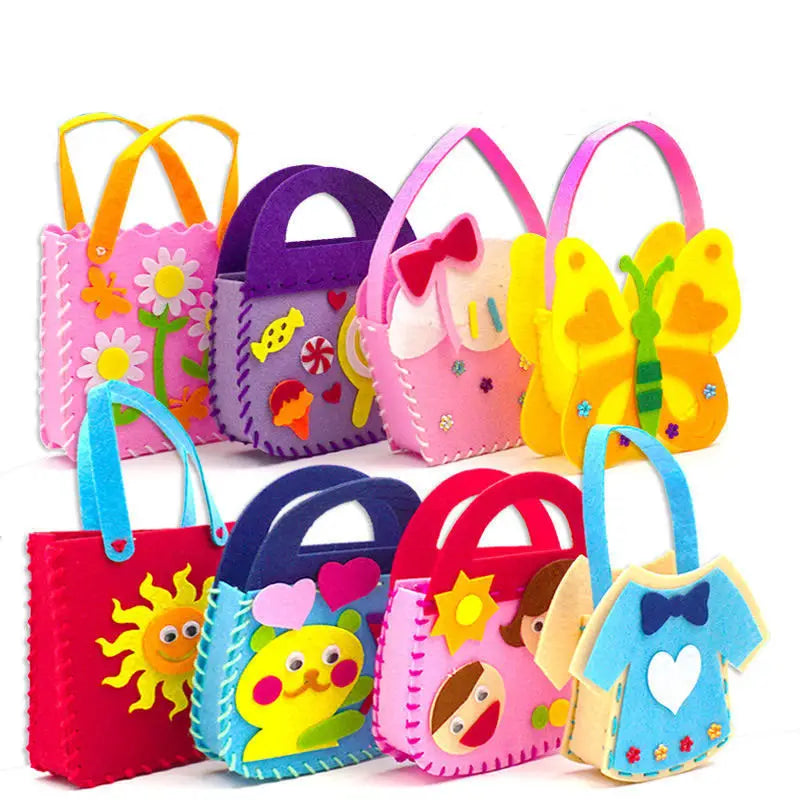 Children's Sewing Craft Kit. Cute Handbag. Make Your Own Felt Handbag for Children.