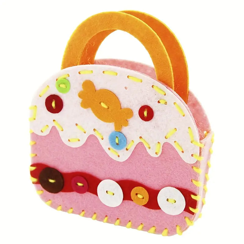 Children's Sewing Craft Kit. Cute Handbag. Make Your Own Felt Handbag for Children.
