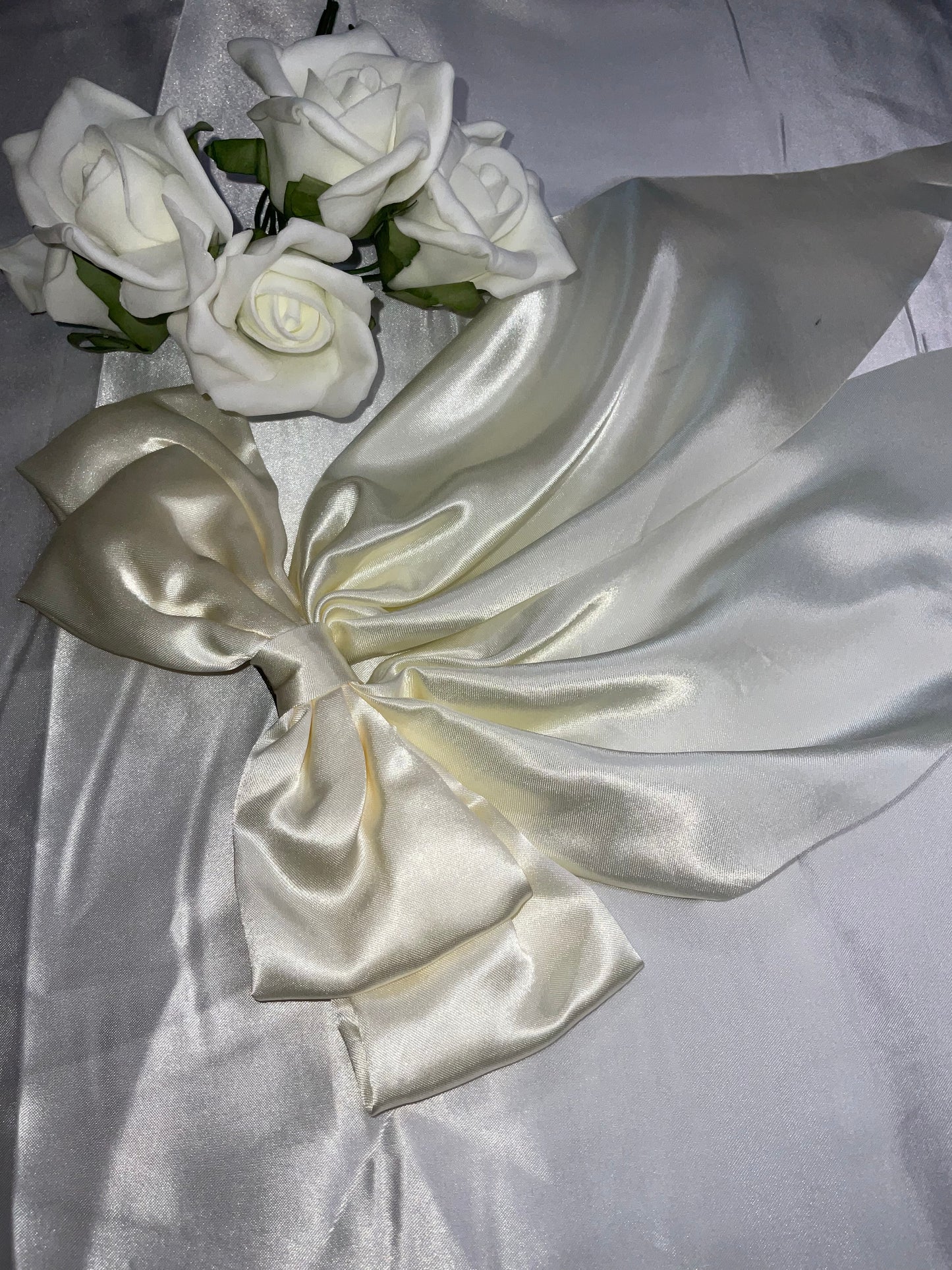 Ivory Oversized Satin Bow Hair Clip