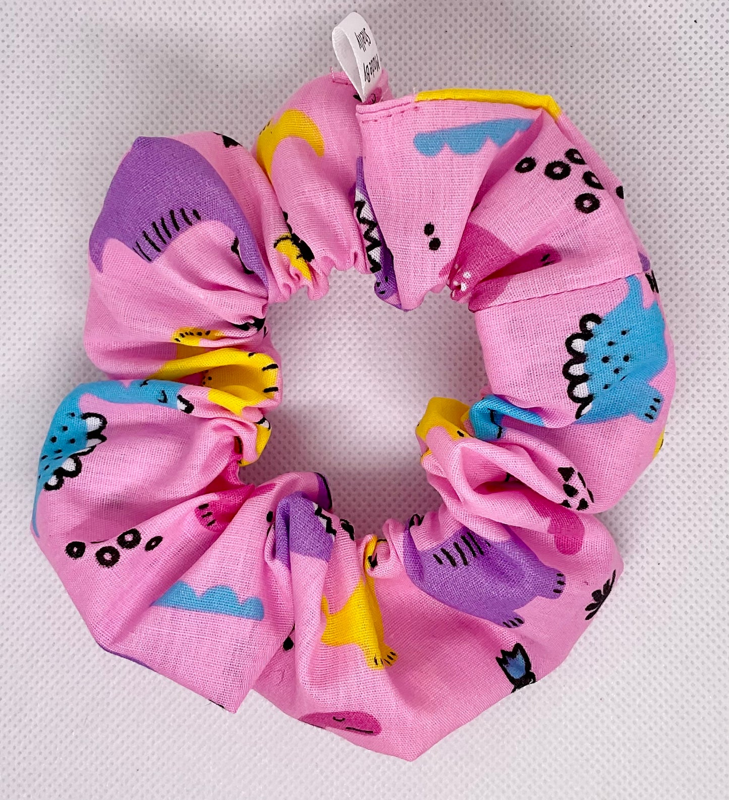 Pink Dinosaurs Hair Scrunchies