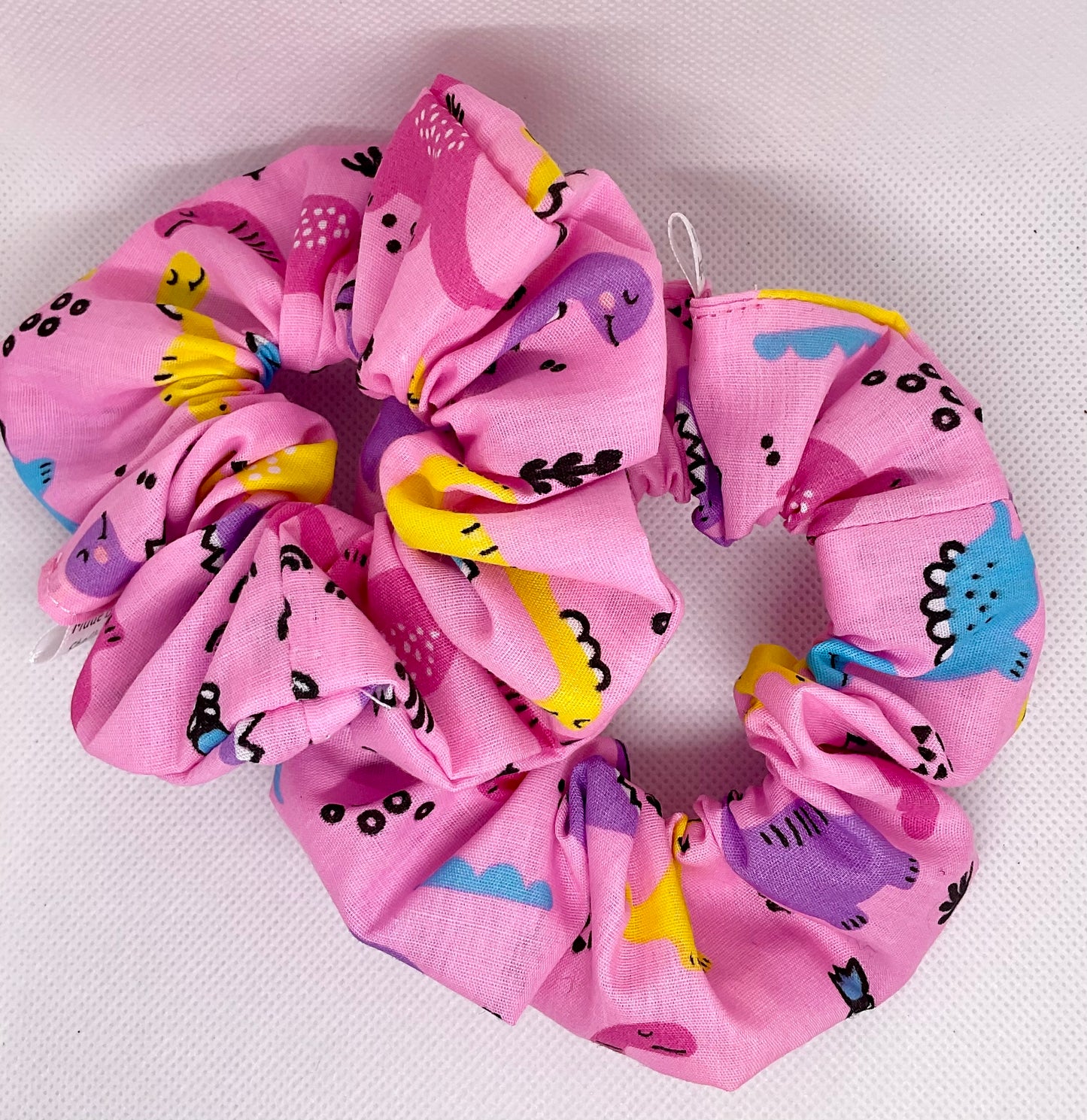 Pink Dinosaurs Hair Scrunchies