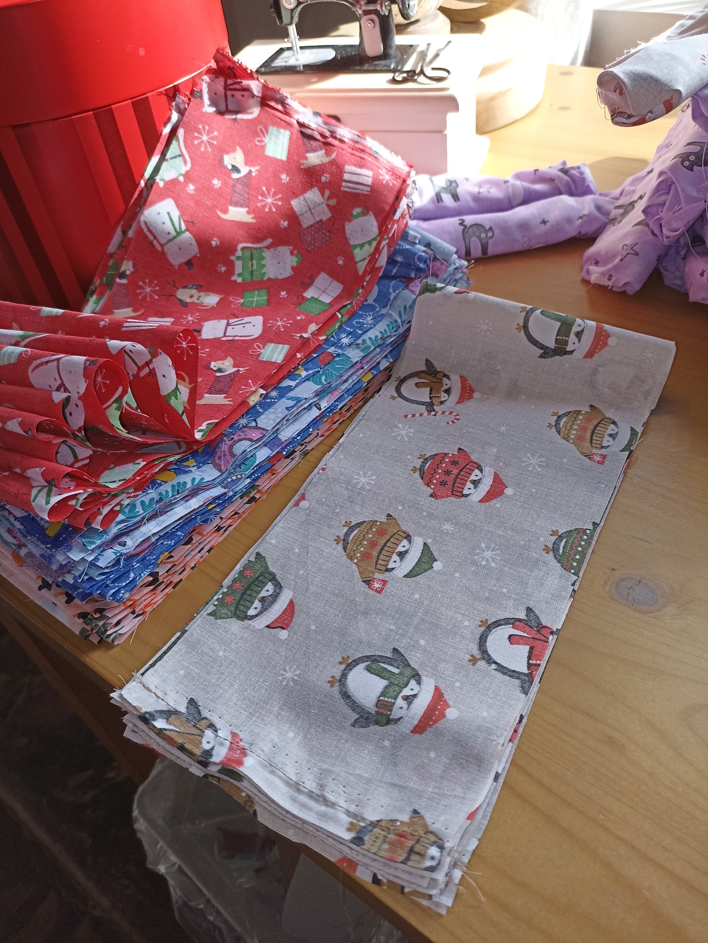 Christmas pack of four hair scrunchies. Made with strong elastic to give the perfect hold on your hair.