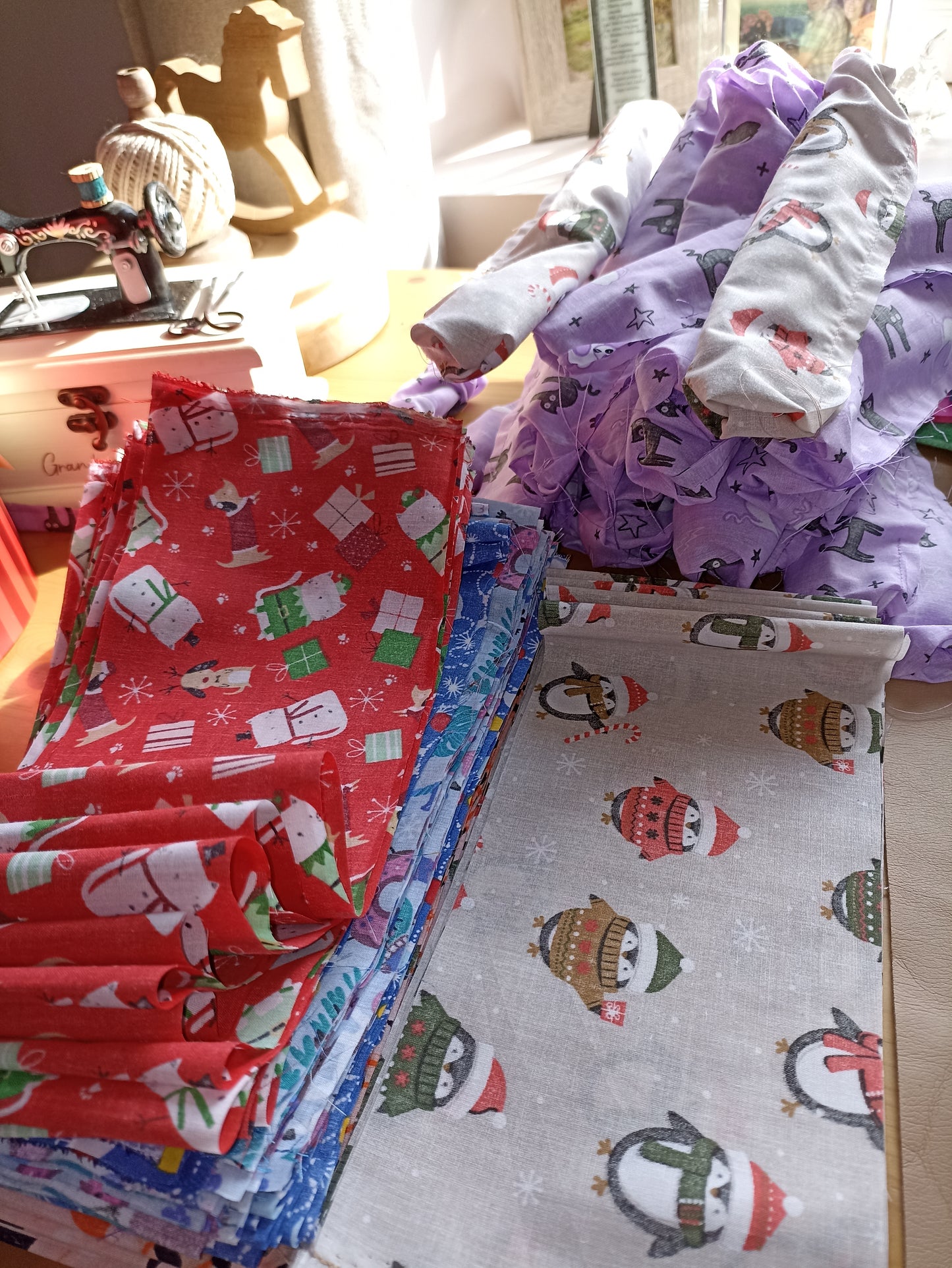 Christmas pack of four hair scrunchies. Made with strong elastic to give the perfect hold on your hair.