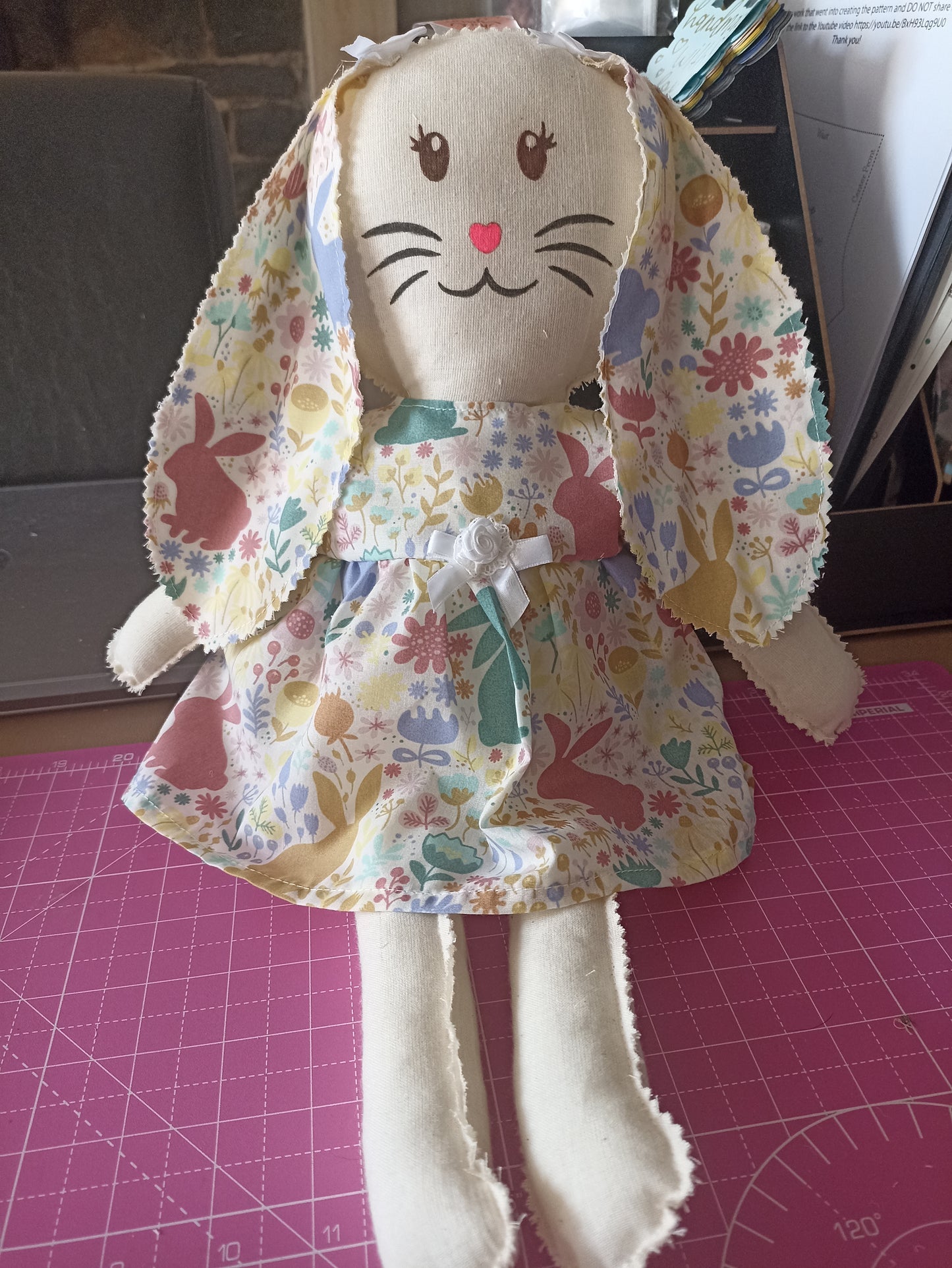 Introducing Mitzy and Buddy our Handmade Easter Bunnies With Backpack Extra Outfit Children Easter Gift Child Cuddly Toy Easter Time Soft Toy Fabric Springtime Bunny Rabbit