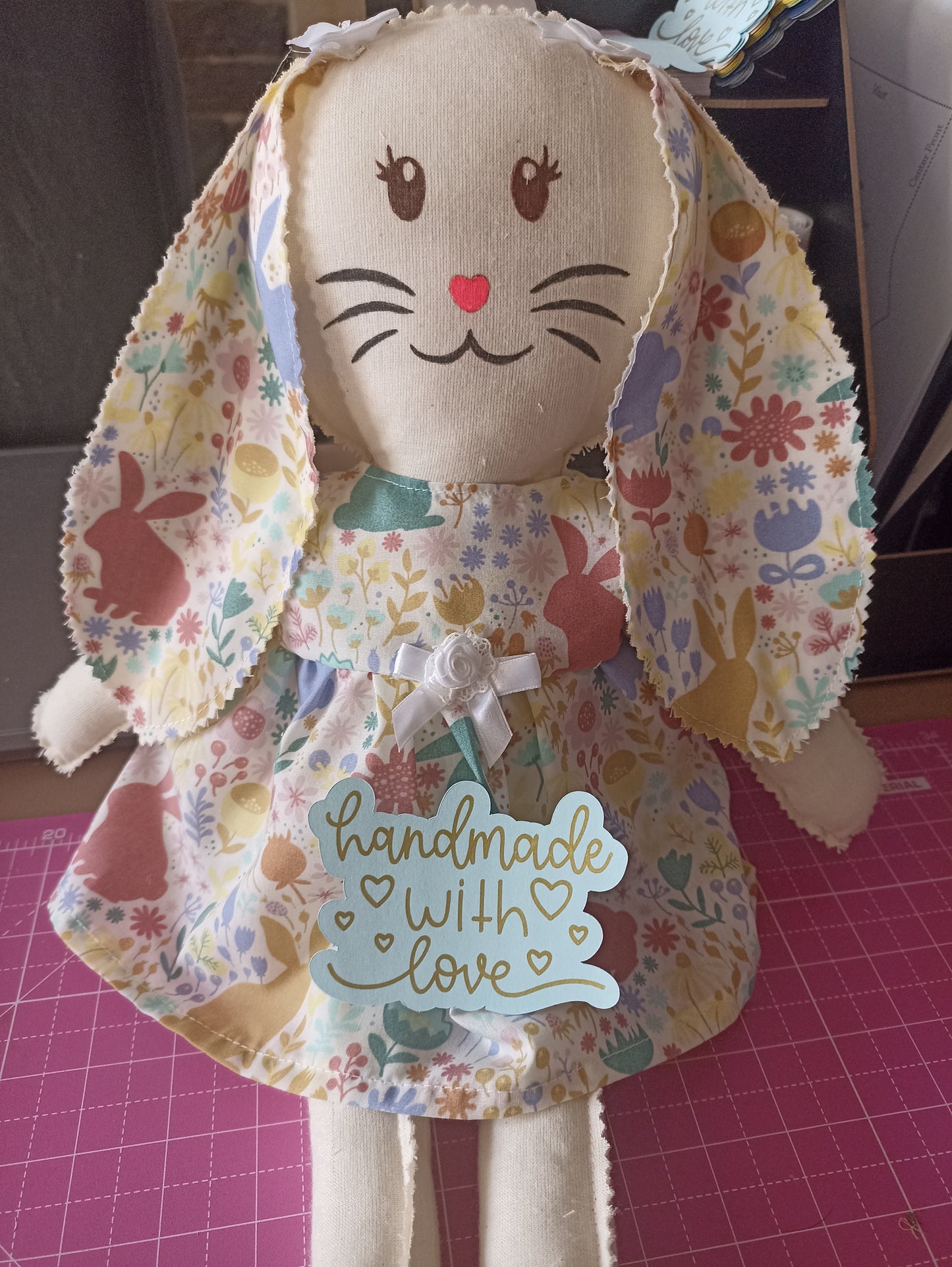 Introducing Mitzy and Buddy our Handmade Easter Bunnies With Backpack Extra Outfit Children Easter Gift Child Cuddly Toy Easter Time Soft Toy Fabric Springtime Bunny Rabbit