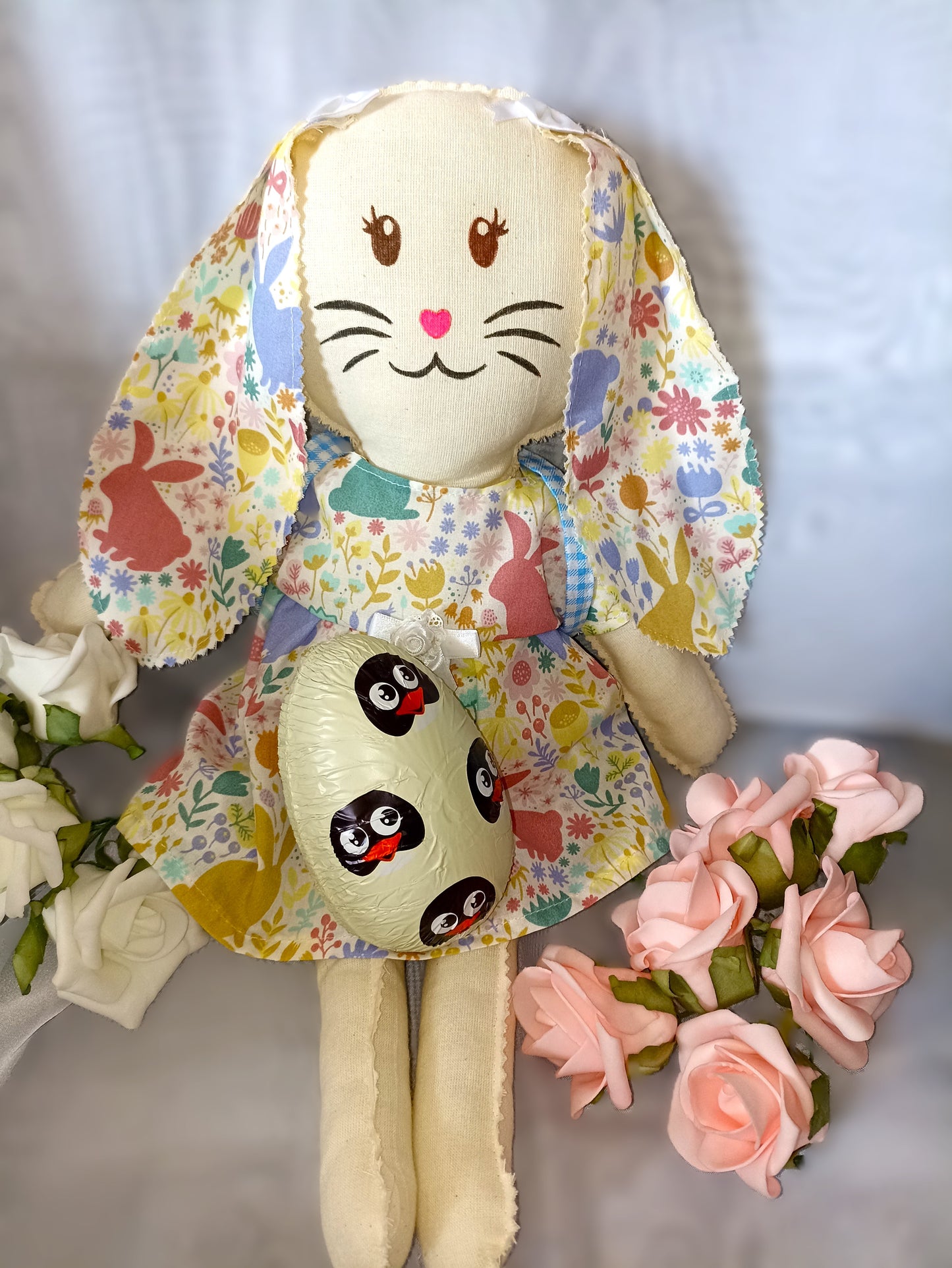 Introducing Mitzy and Buddy our Handmade Easter Bunnies With Backpack Extra Outfit Children Easter Gift Child Cuddly Toy Easter Time Soft Toy Fabric Springtime Bunny Rabbit