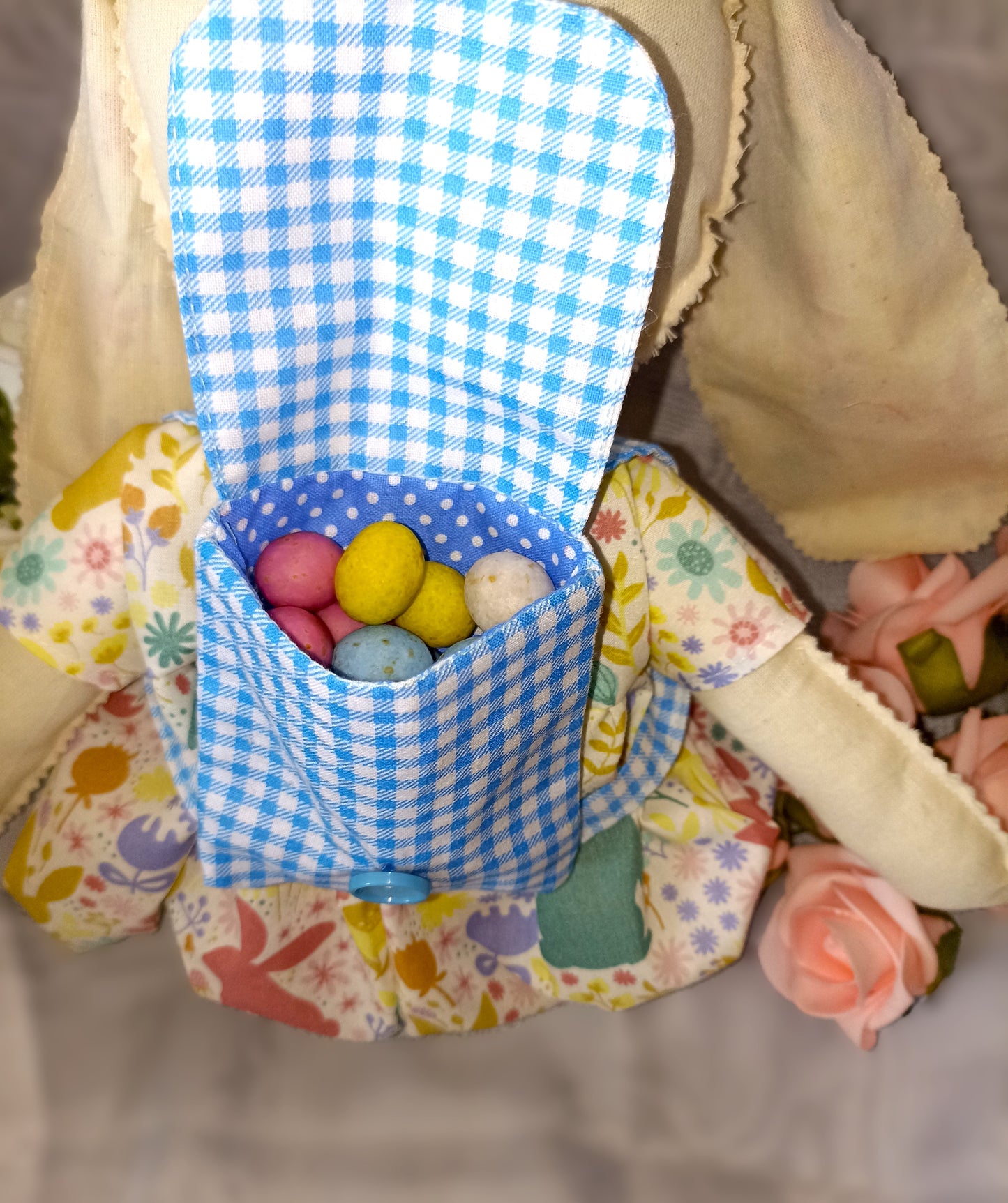Introducing Mitzy and Buddy our Handmade Easter Bunnies With Backpack Extra Outfit Children Easter Gift Child Cuddly Toy Easter Time Soft Toy Fabric Springtime Bunny Rabbit