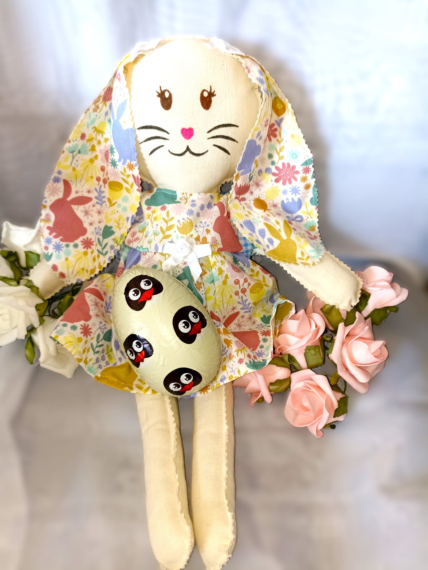 Introducing Mitzy and Buddy our Handmade Easter Bunnies With Backpack Extra Outfit Children Easter Gift Child Cuddly Toy Easter Time Soft Toy Fabric Springtime Bunny Rabbit