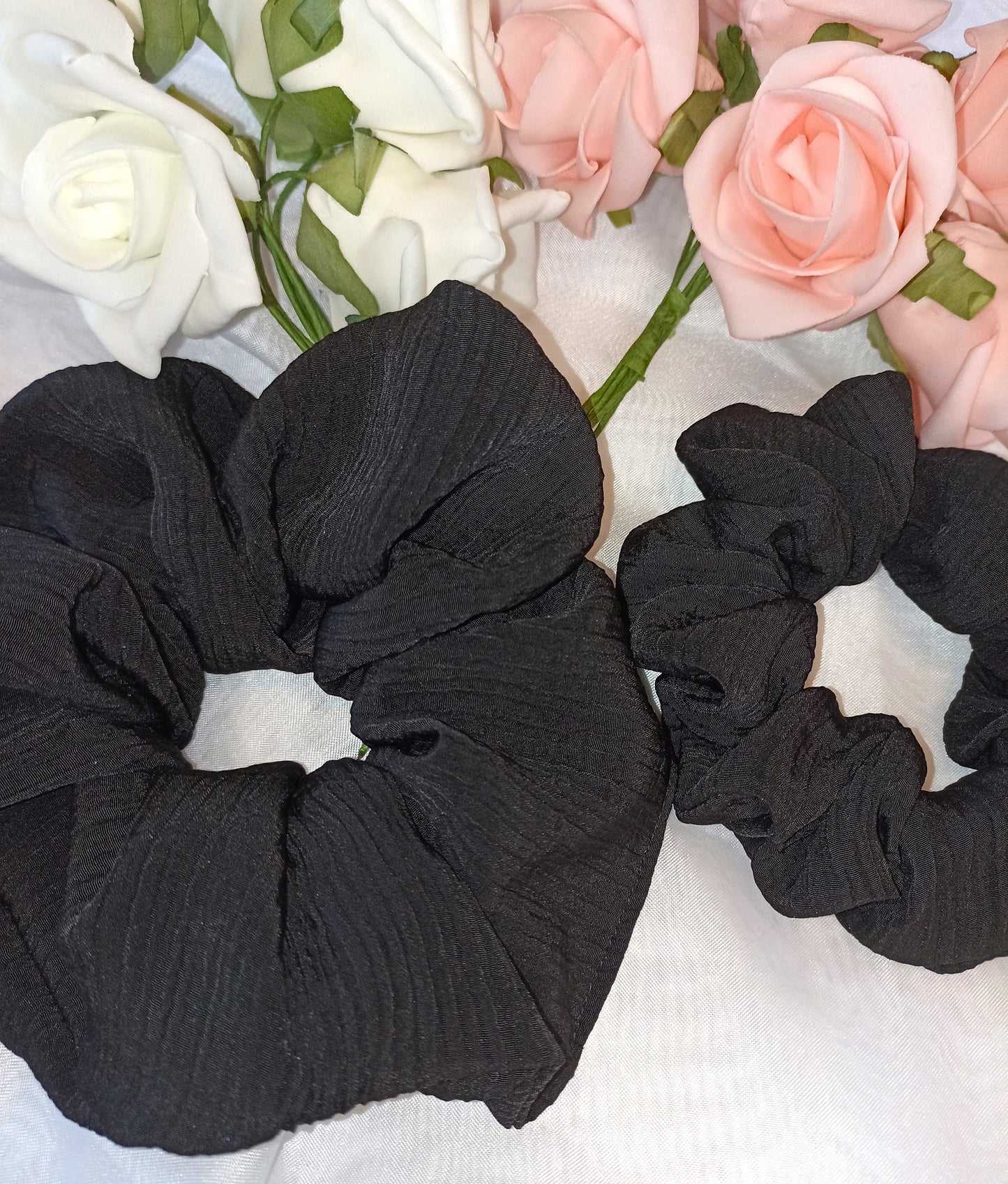 The Black Crepe Hair Scrunchies