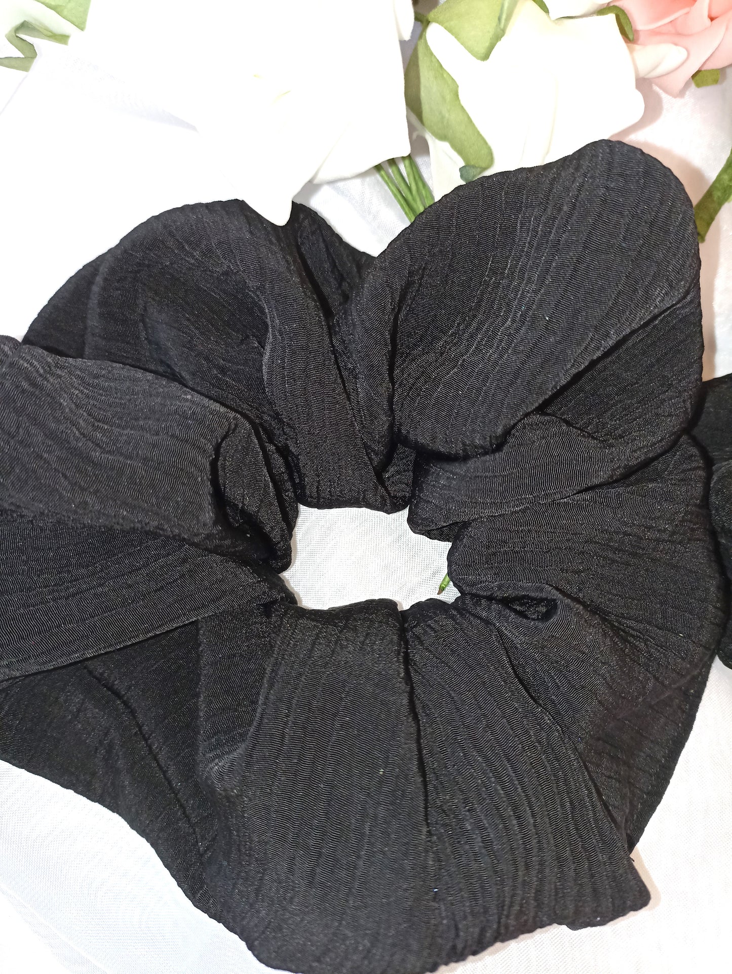 The Black Crepe Hair Scrunchies