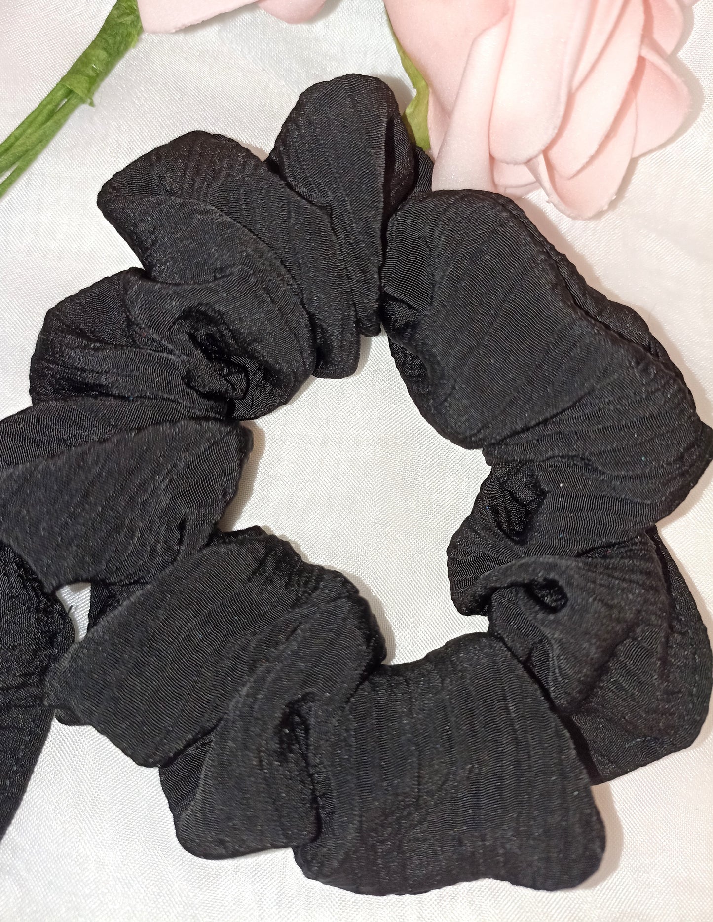 The Black Crepe Hair Scrunchies