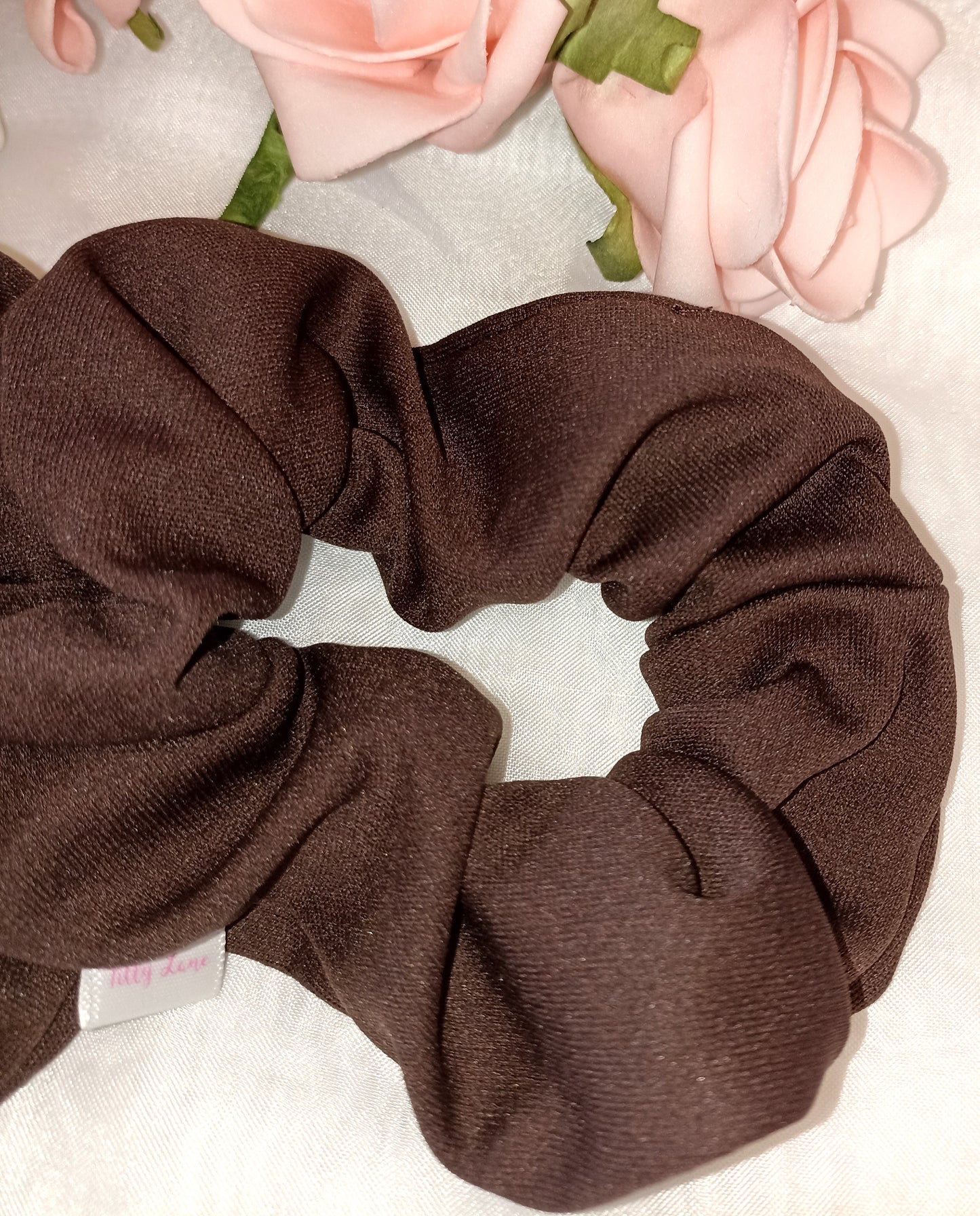Chocolate Brown Soft Stretch Hair Scrunchies