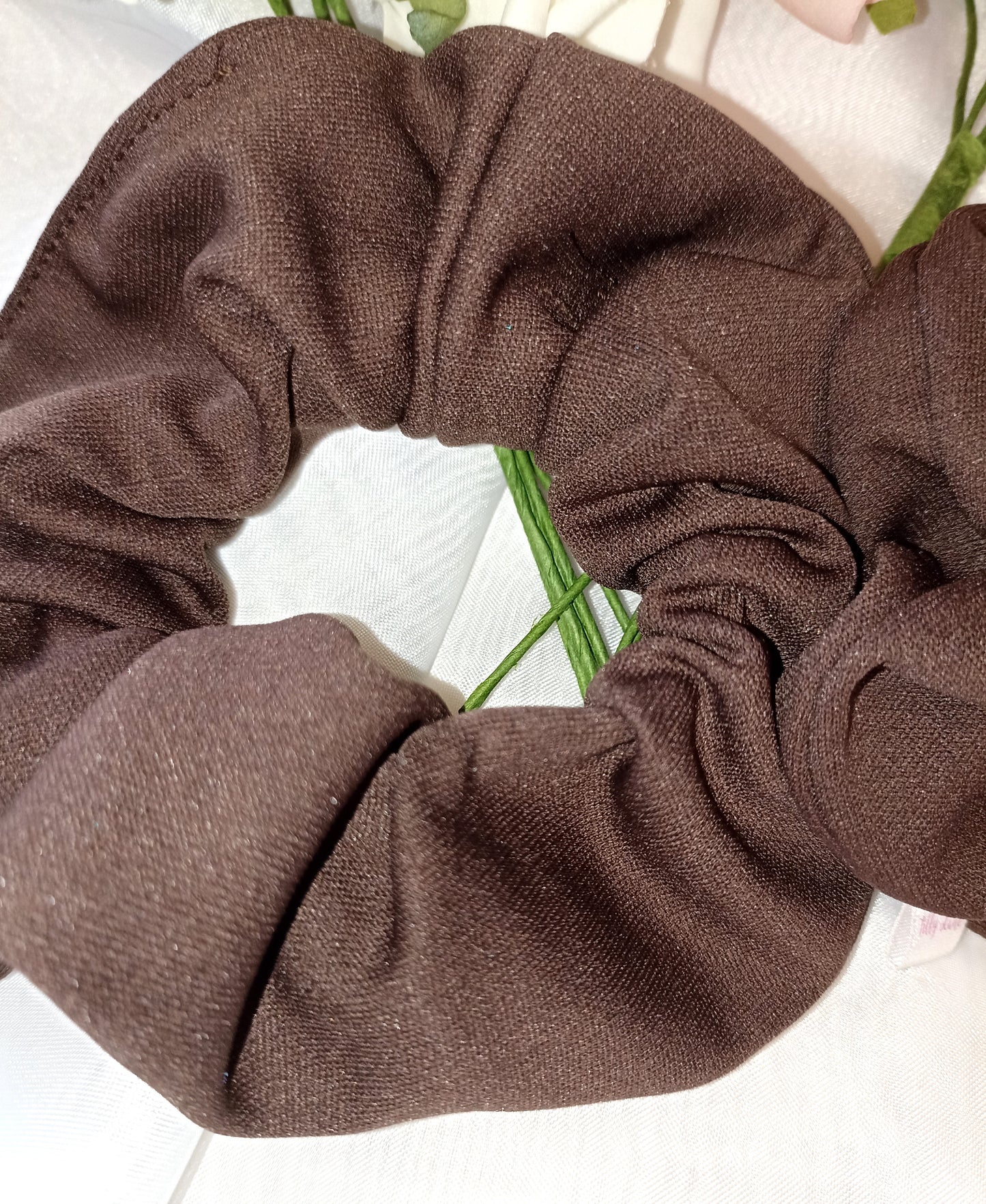 Chocolate Brown Soft Stretch Hair Scrunchies