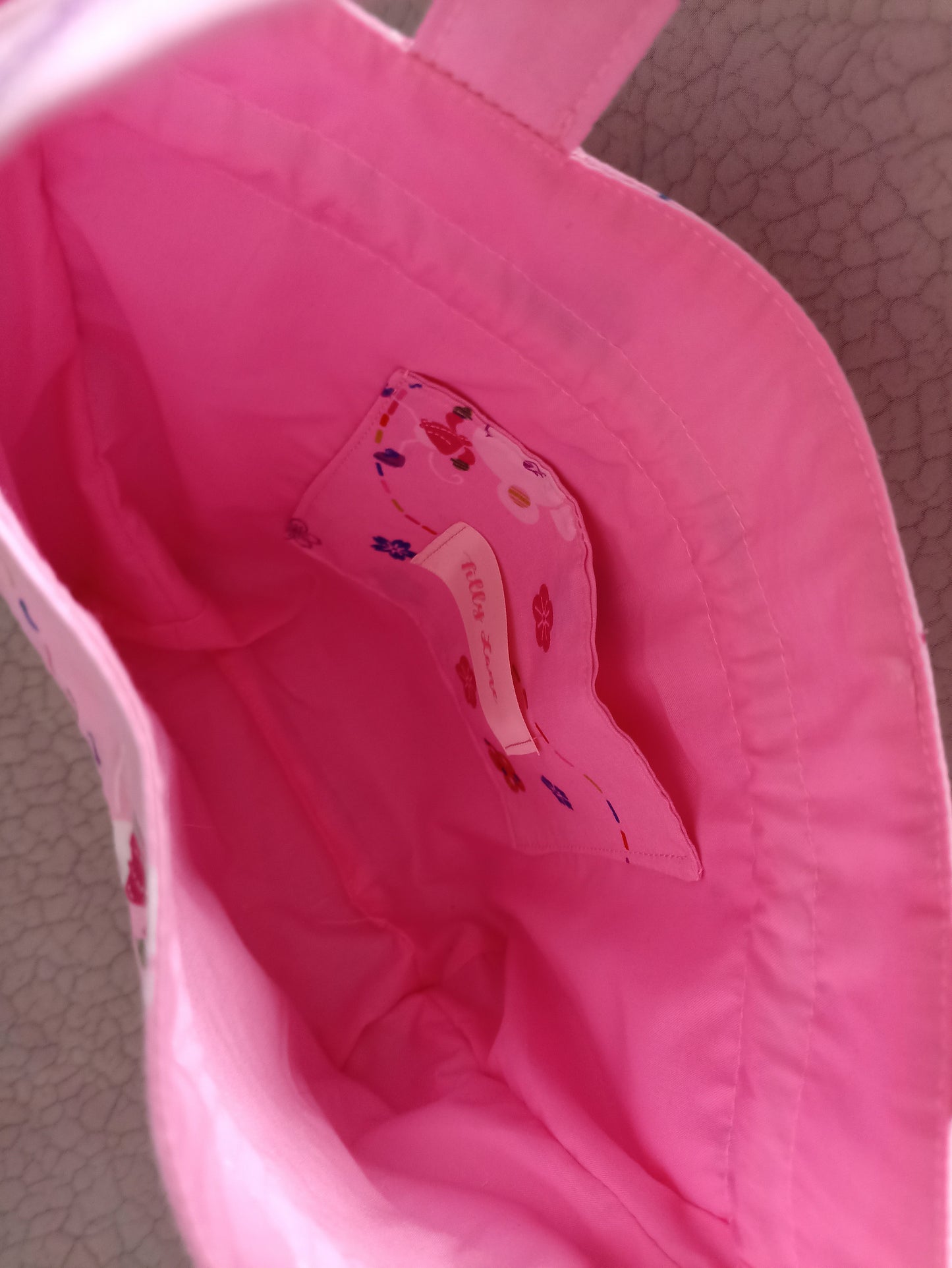 Pink Mouse On A Journey Drawstring Bag Unique Durable Gift For Her Sustainable Fashionable Fully Lined Inside Pocket Child Size Child Gift