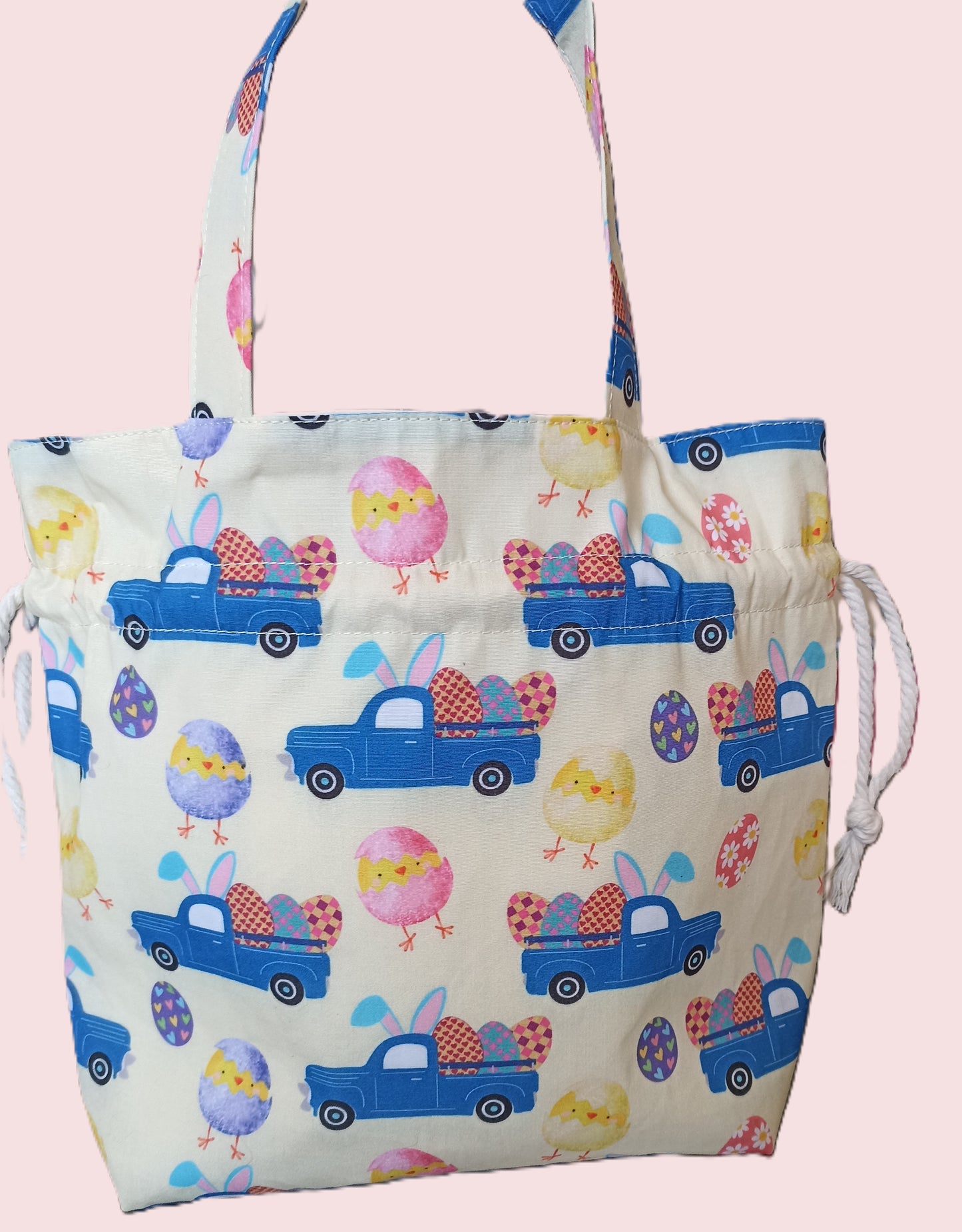 Easter Treat Drawstring Bag Unique Durable Gift For Children Sustainable Fashionable Fully Lined Inside Pocket Child Size Child Size Unique