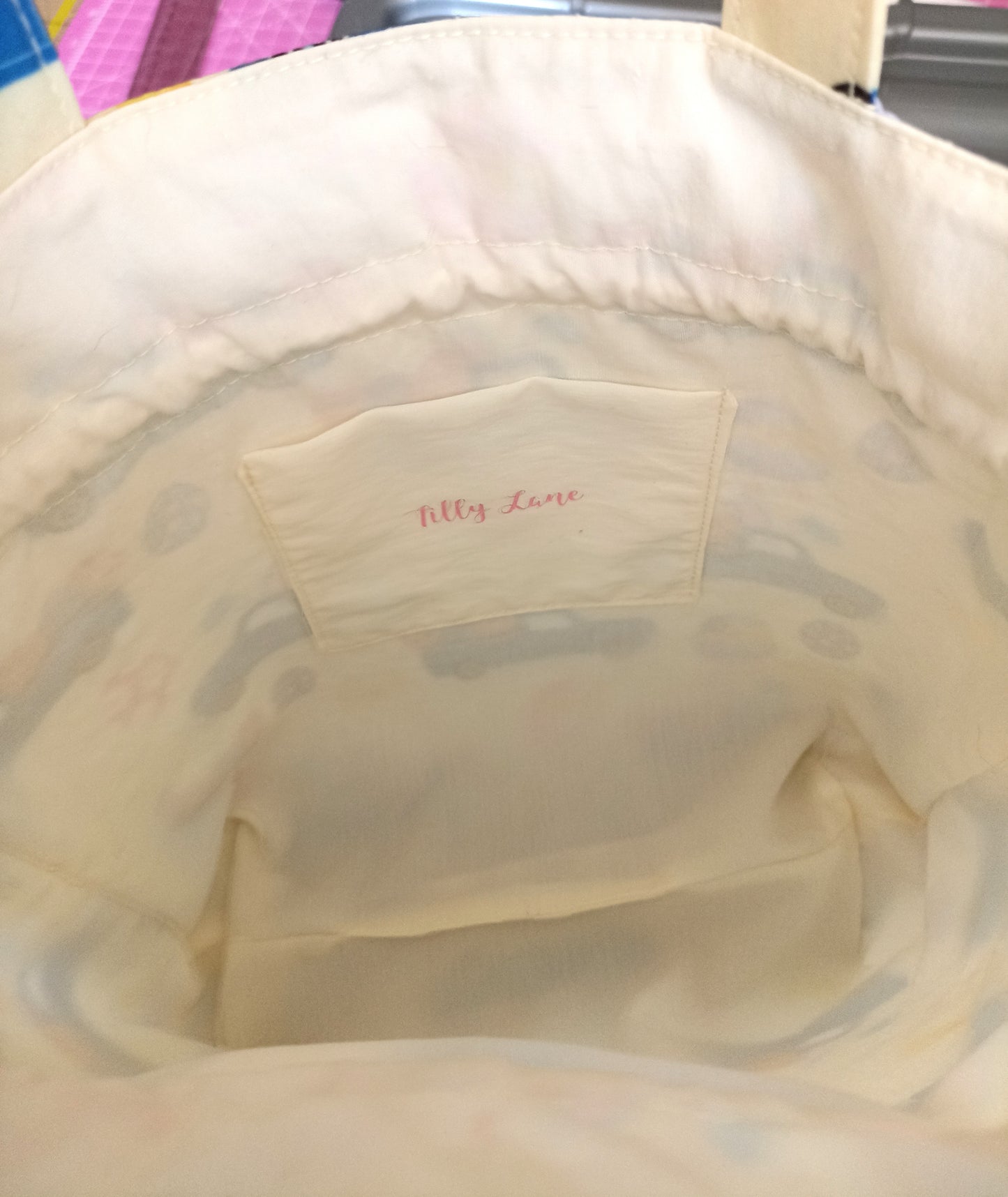 Easter Treat Drawstring Bag Unique Durable Gift For Children Sustainable Fashionable Fully Lined Inside Pocket Child Size Child Size Unique