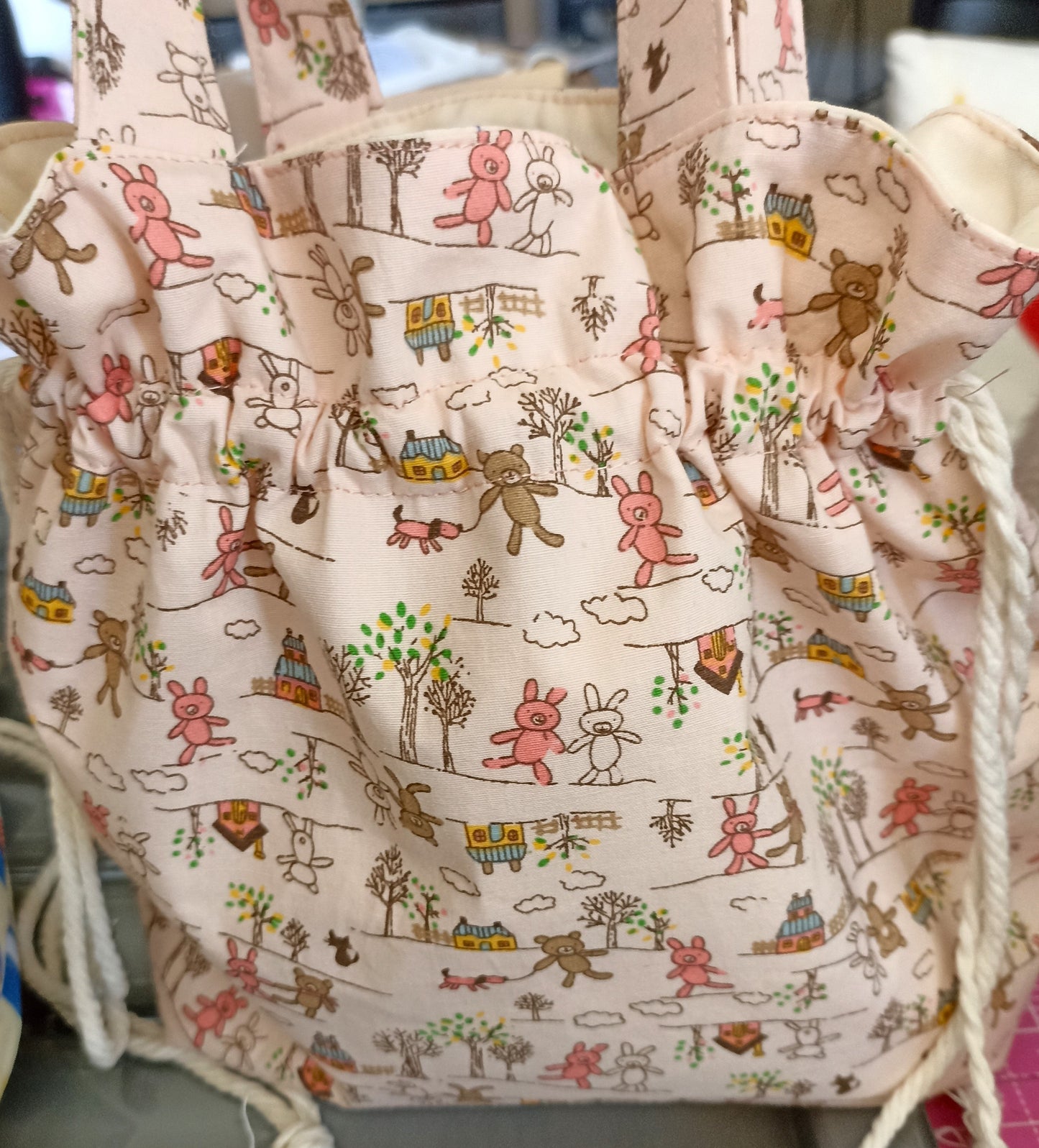 Easter Treat Drawstring Bag Unique Durable Gift For Children Sustainable Fashionable Fully Lined Inside Pocket Child Size Child Size Unique