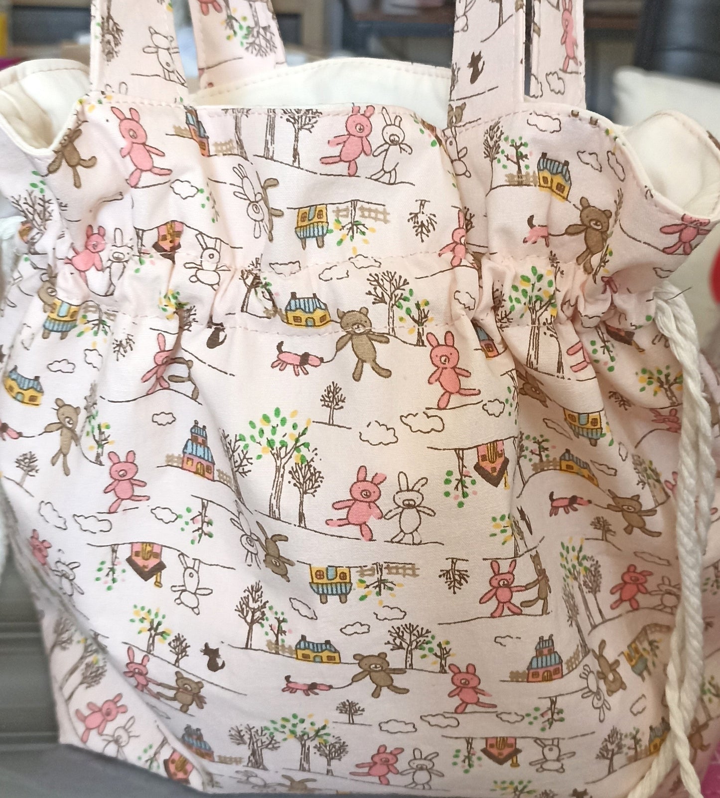 Easter Treat Drawstring Bag Unique Durable Gift For Children Sustainable Fashionable Fully Lined Inside Pocket Child Size Child Size Unique