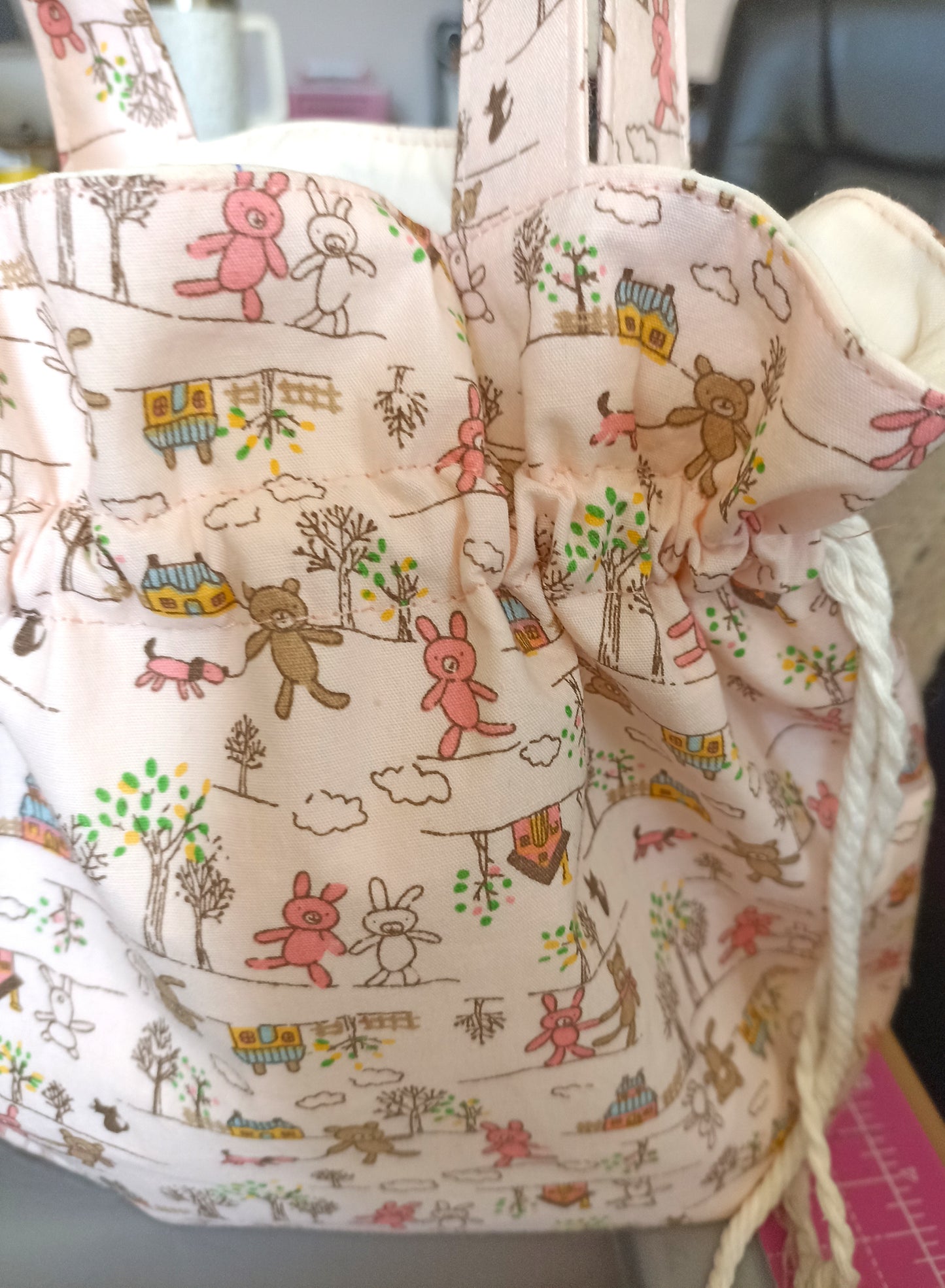 Easter Treat Drawstring Bag Unique Durable Gift For Children Sustainable Fashionable Fully Lined Inside Pocket Child Size Child Size Unique