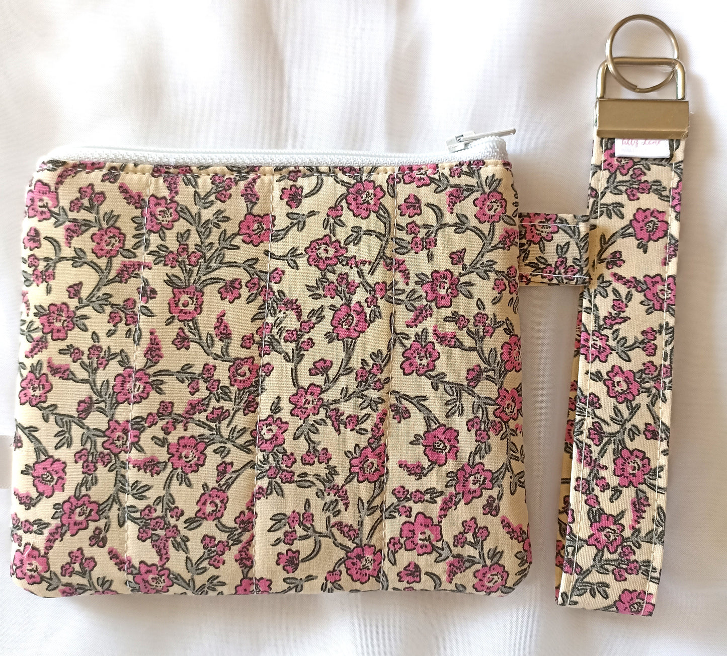 Zipped Coin Purse Complete With A Matching Key Wristlet / coin purse / mini bag / mini purse / mini purse keychain / cute zipper wallet