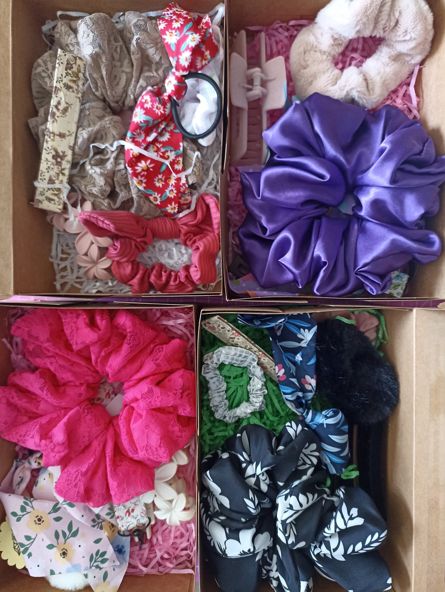 Our Beautiful Random Hair Accessories Gift Boxes Ten items in the box  and only £10 per box! Only on the website now. There's 20 boxes  available to clear stock.