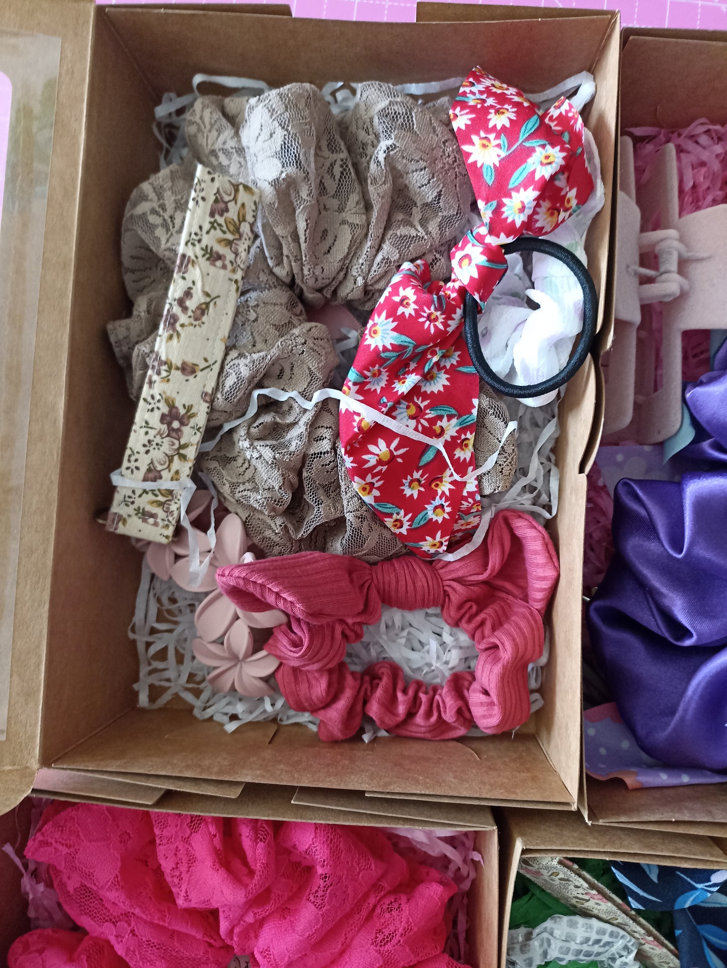 Our Beautiful Random Hair Accessories Gift Boxes Ten items in the box  and only £10 per box! Only on the website now. There's 20 boxes  available to clear stock.
