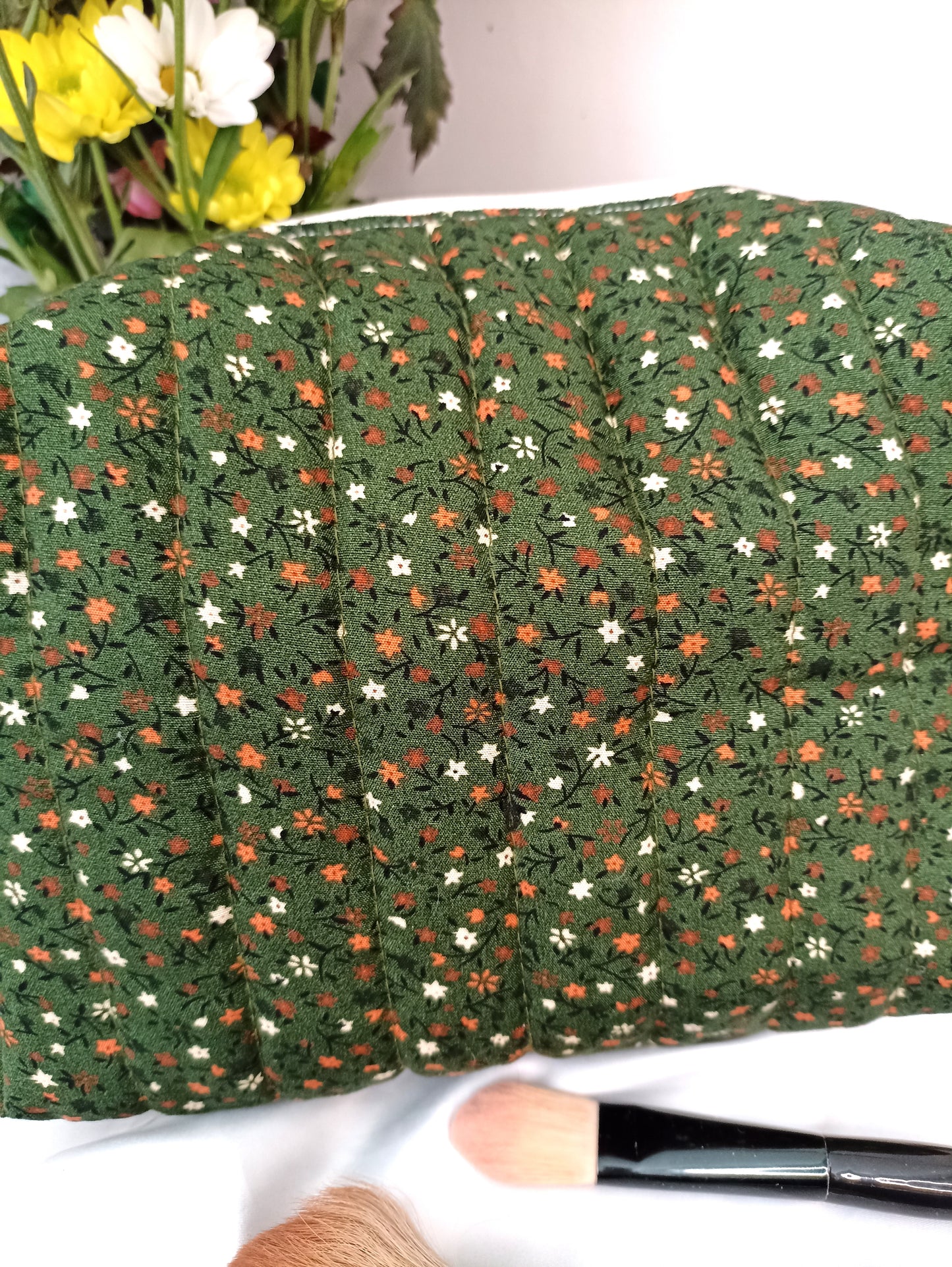 Quilted Cotton Makeup Bag | Cosmetic Bag | Handmade | Toiletry Bag | Ideal Gift | | Choose Small Or Large Wash Bag I Fully Lined