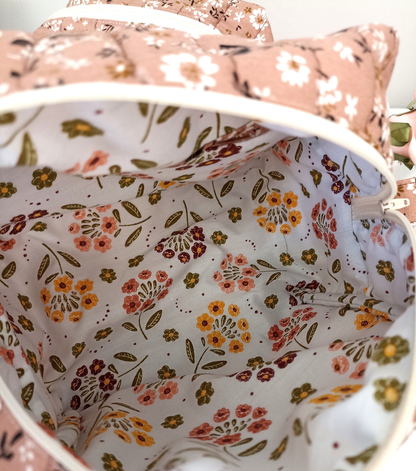 Quilted Cotton Makeup Bag | Cosmetic Bag | Handmade | Toiletry Bag | Ideal Gift | | Choose Small Or Large Wash Bag I Fully Lined