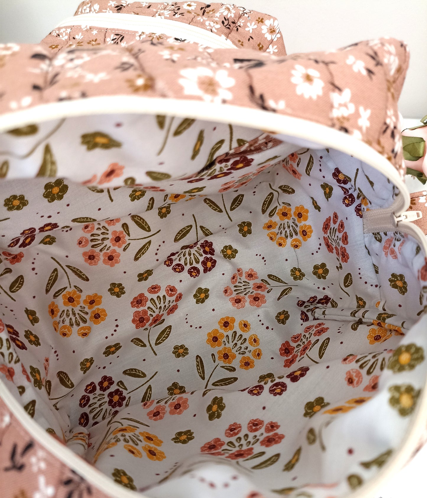 Quilted Cotton Makeup Bag | Cosmetic Bag | Handmade | Toiletry Bag | Ideal Gift | | Choose Small Or Large Wash Bag I Fully Lined