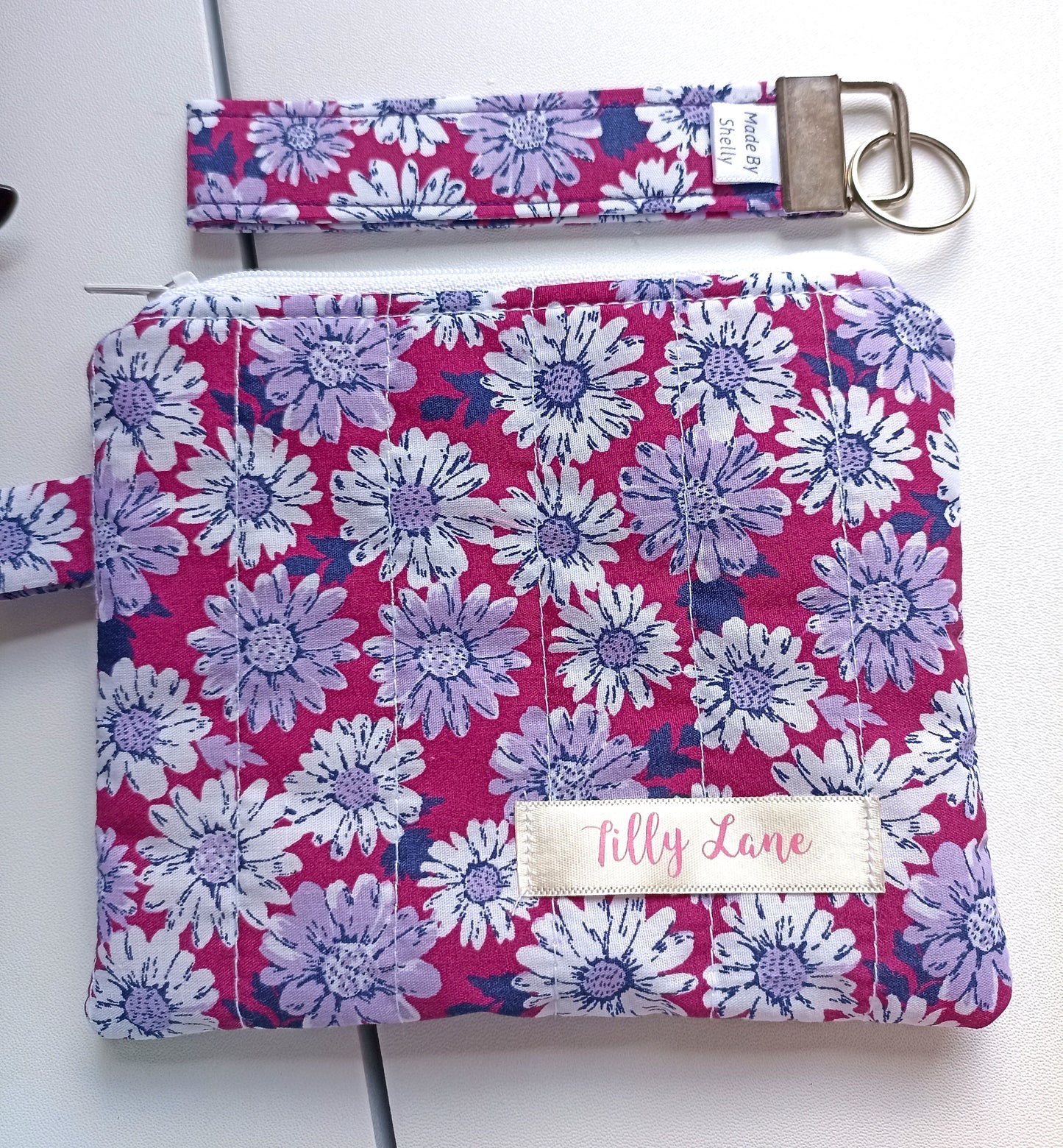 Zipped Coin Purse Complete With A Matching Key Wristlet / coin purse / mini bag / mini purse / mini purse keychain / cute zipper wallet