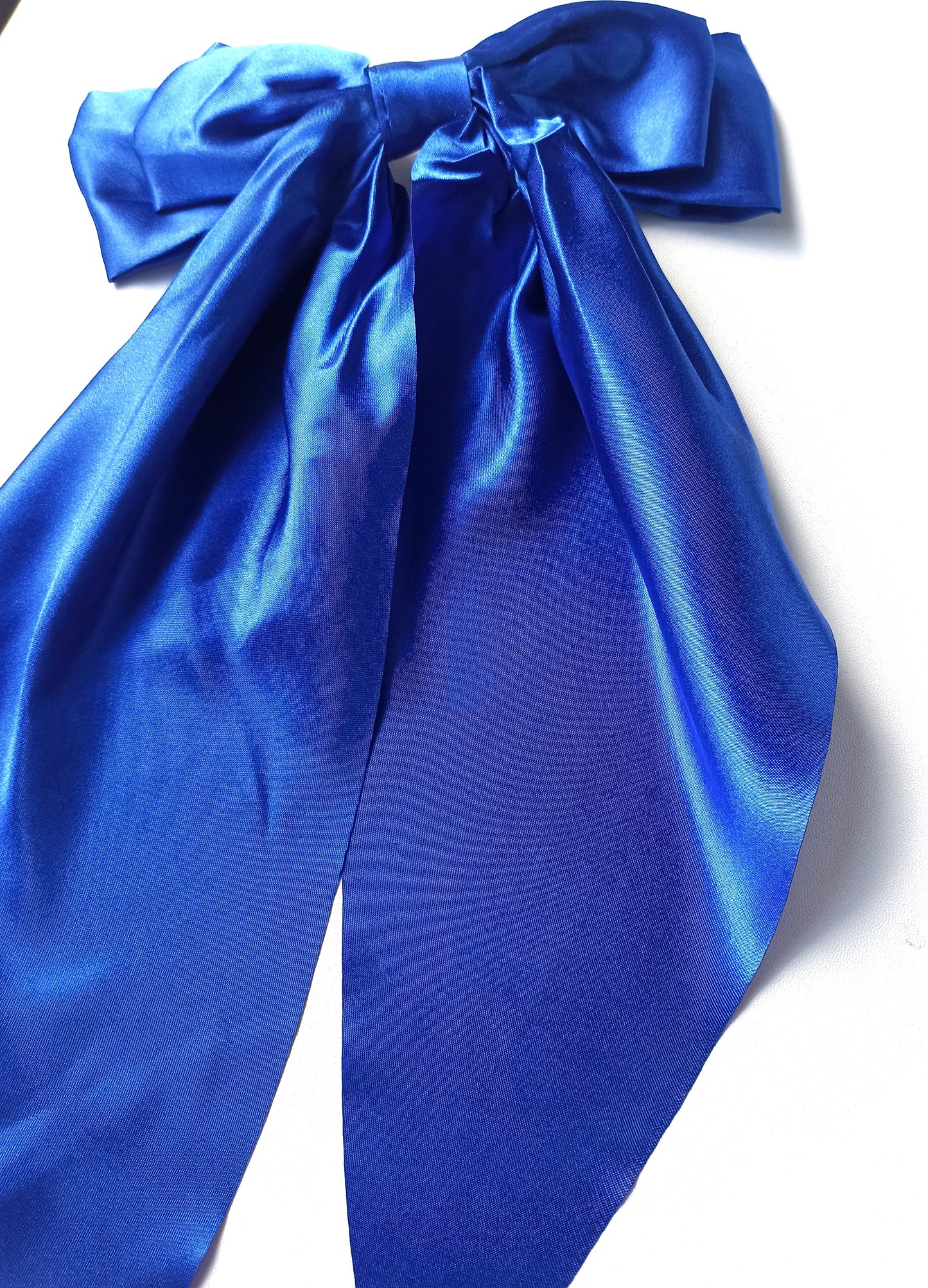 Royal Blue Oversized Satin Bow Hair Clip
