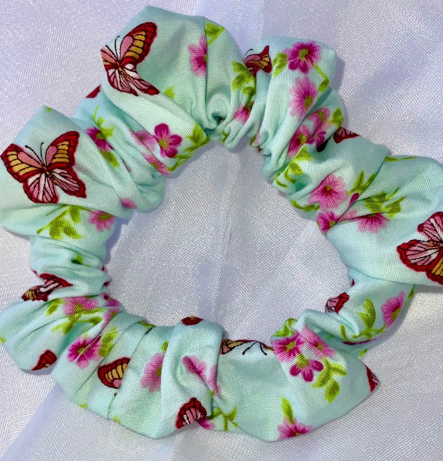 Green Butterfly Scrunchies