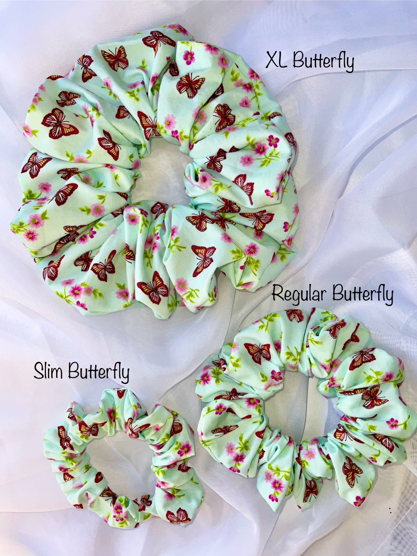Green Butterfly Scrunchies