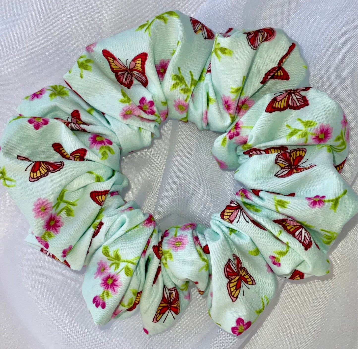 Green Butterfly Scrunchies