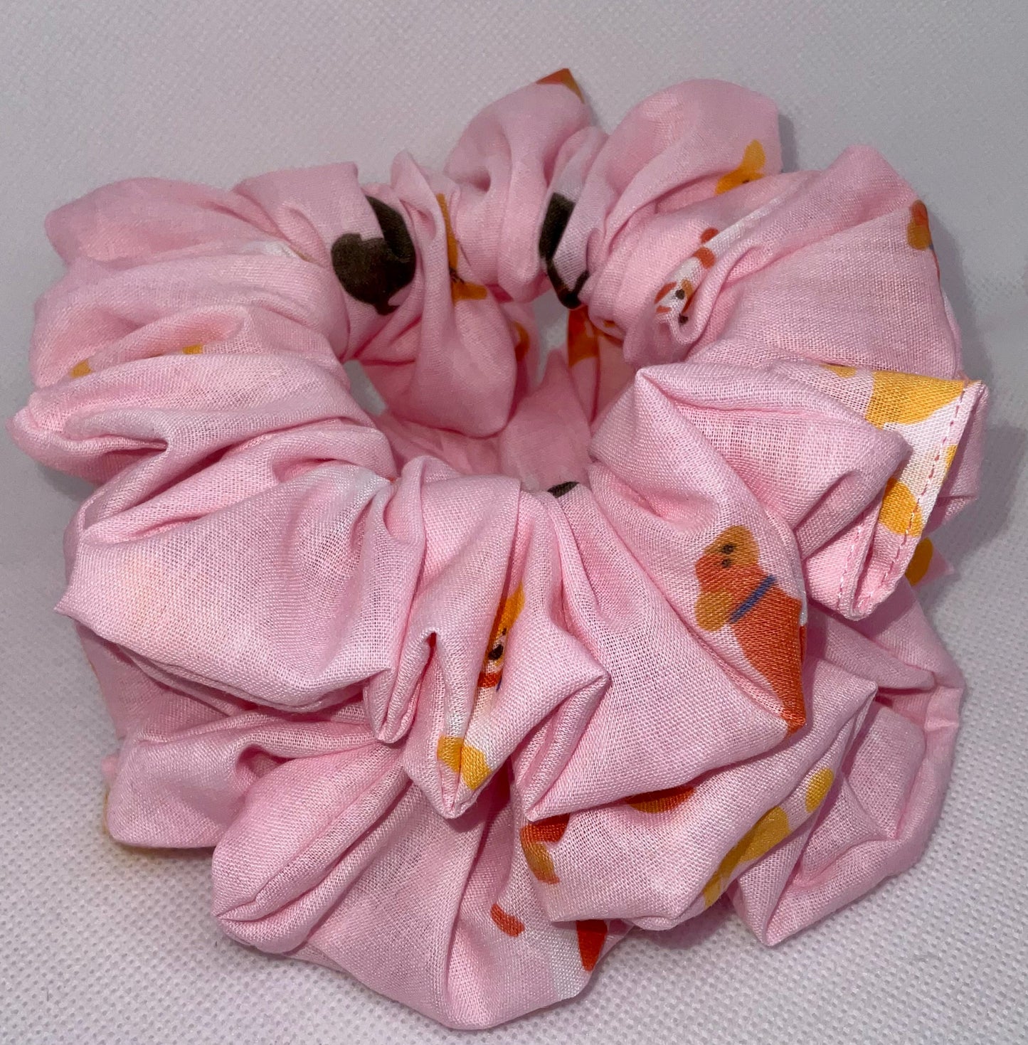 Light Pink, Doggy Print Hair Scrunchies