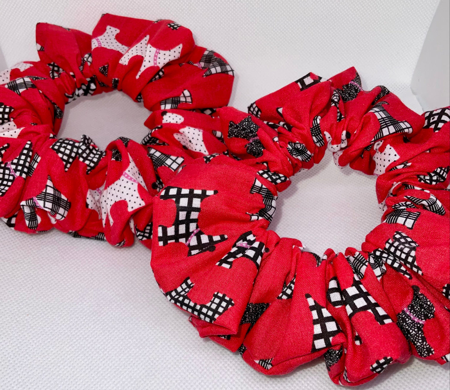 Red Scotty Dog Hair Scrunchies