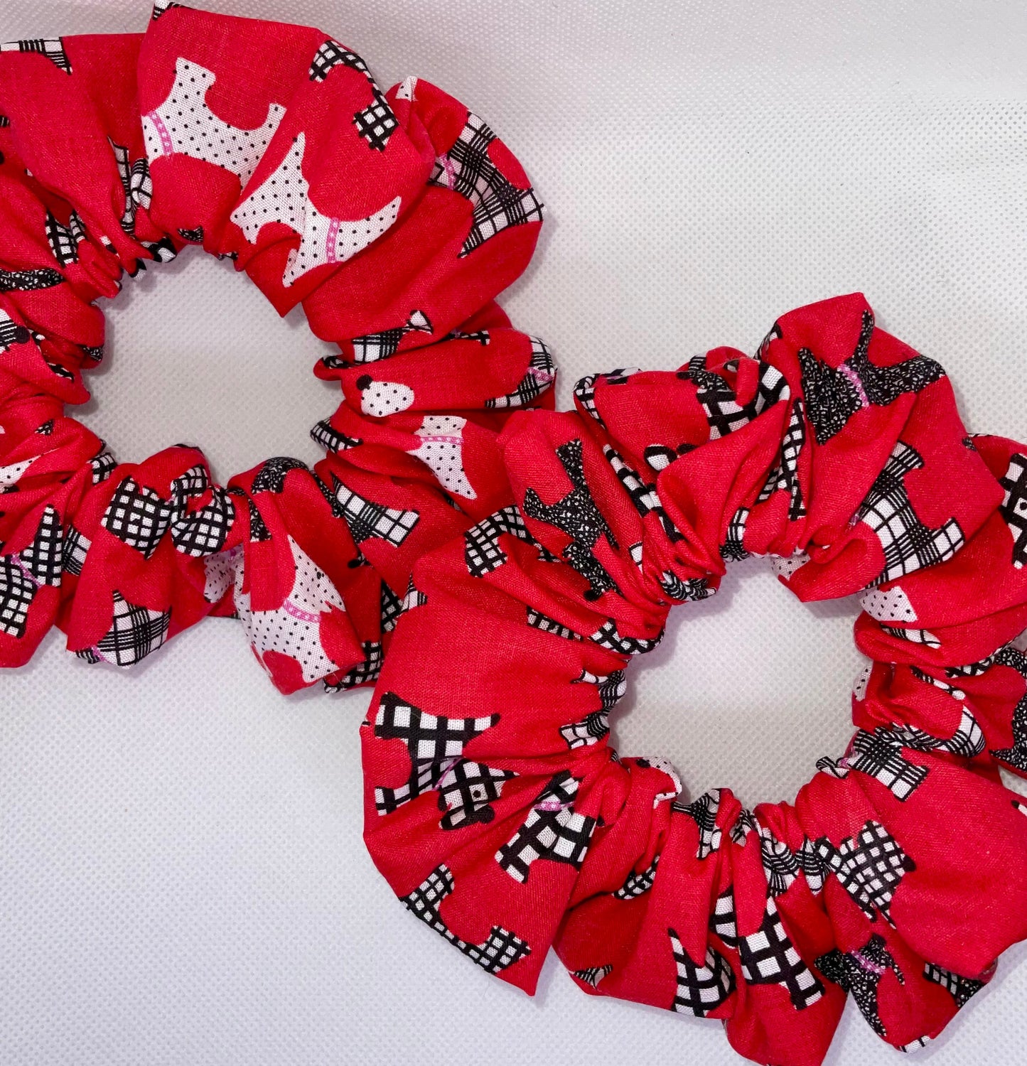 Red Scotty Dog Hair Scrunchies