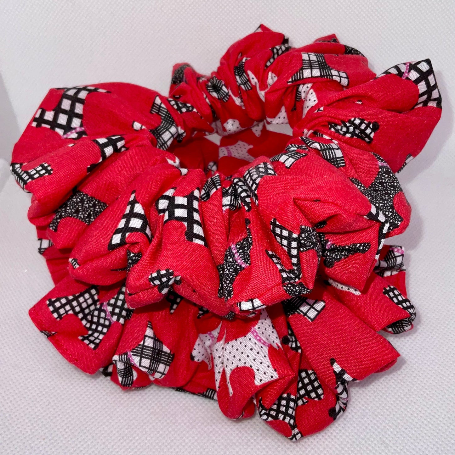Red Scotty Dog Hair Scrunchies