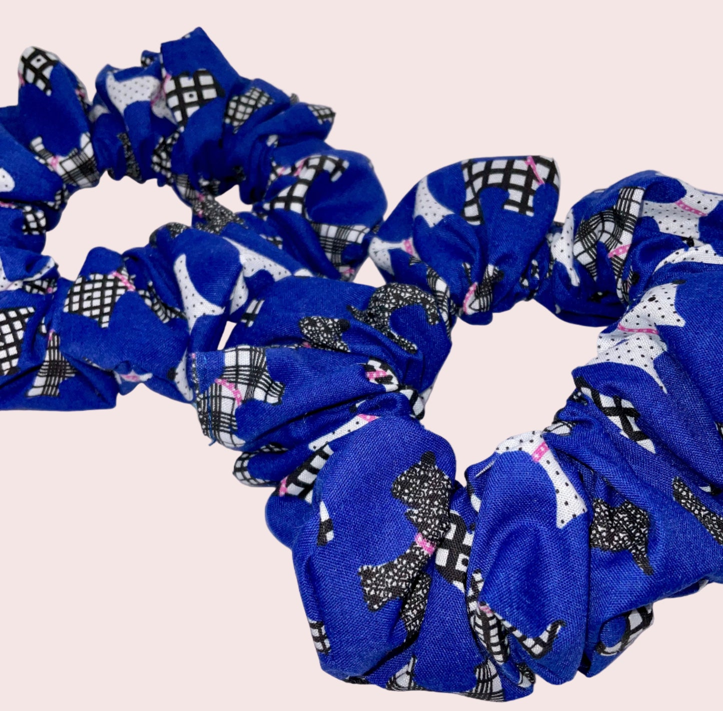 Blue Scotty Dog Hair Scrunchies