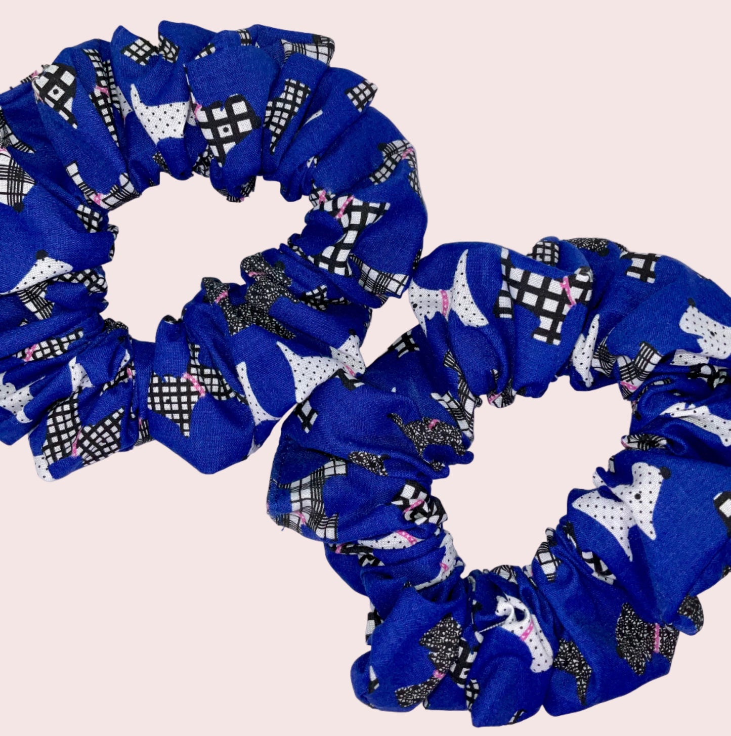 Blue Scotty Dog Hair Scrunchies