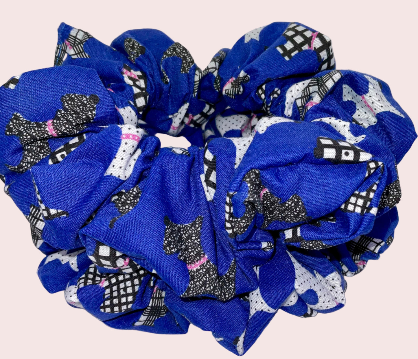 Blue Scotty Dog Hair Scrunchies