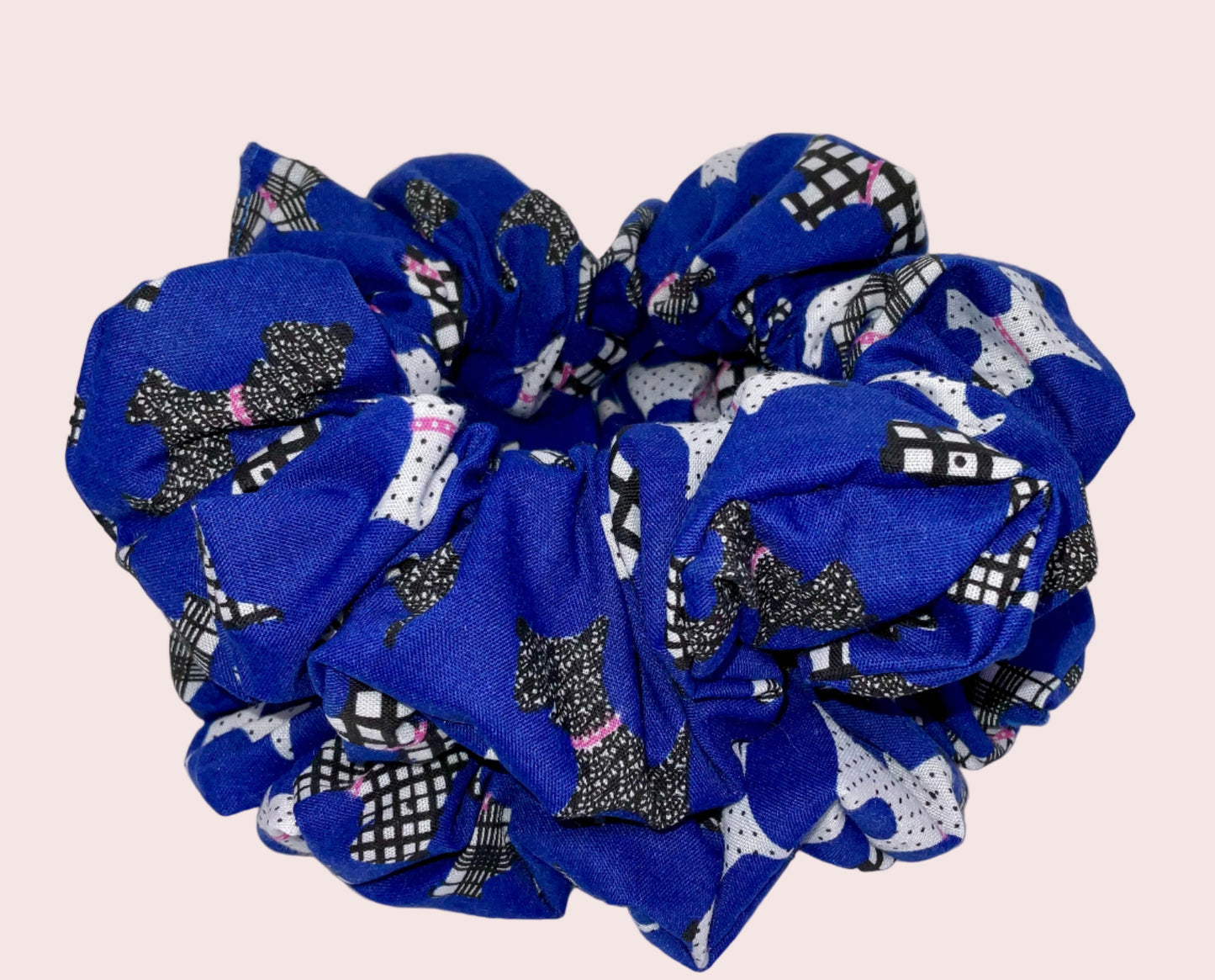 Blue Scotty Dog Hair Scrunchies