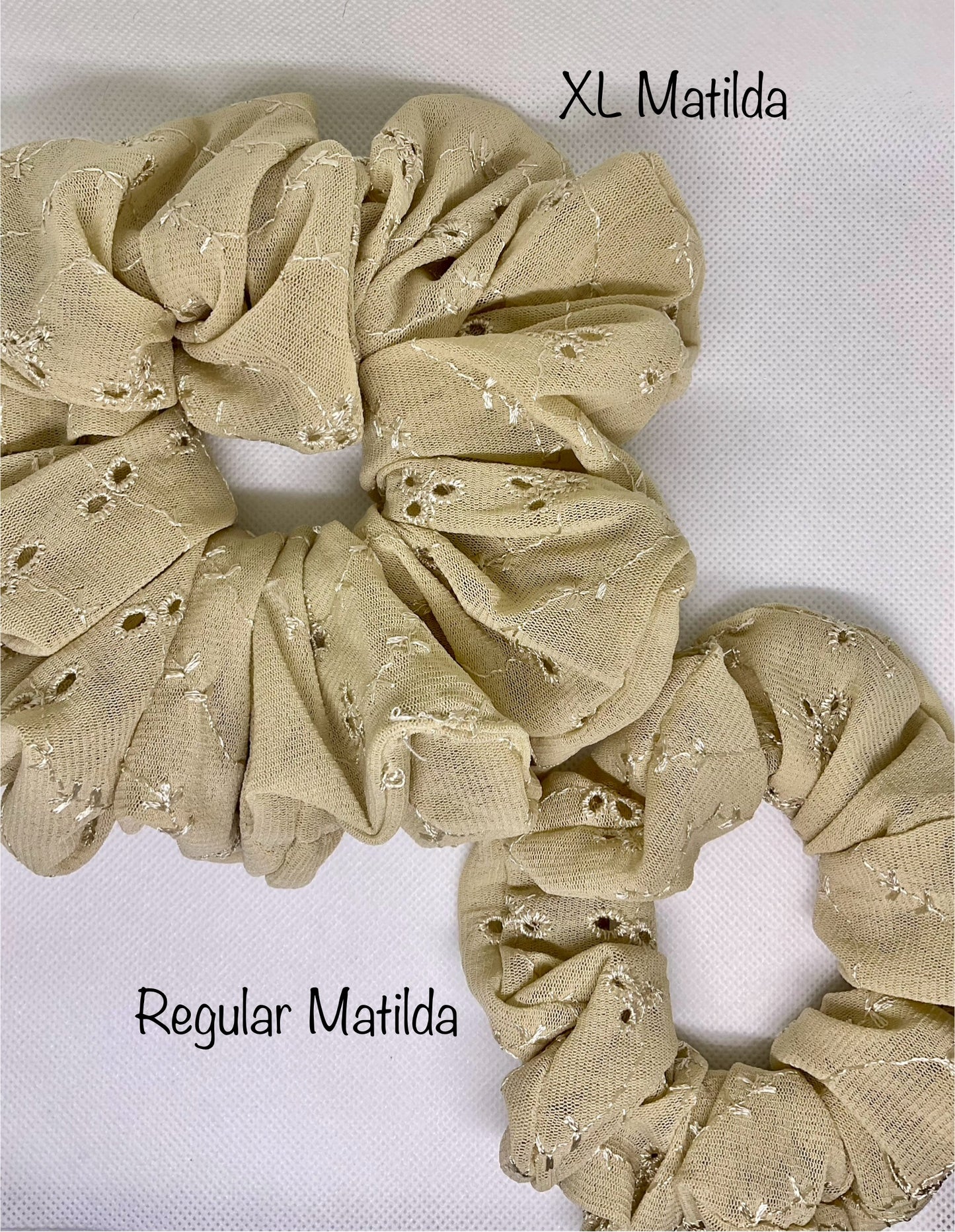 Matilda Embroidery Anglaise Scrunchies