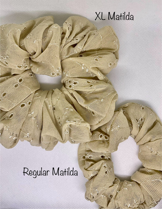 Matilda Embroidery Anglaise Scrunchies